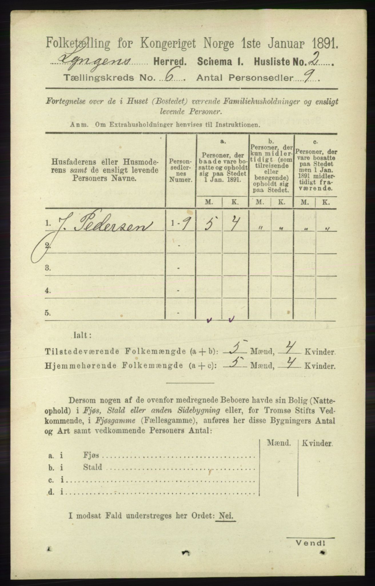 RA, 1891 census for 1938 Lyngen, 1891, p. 5090