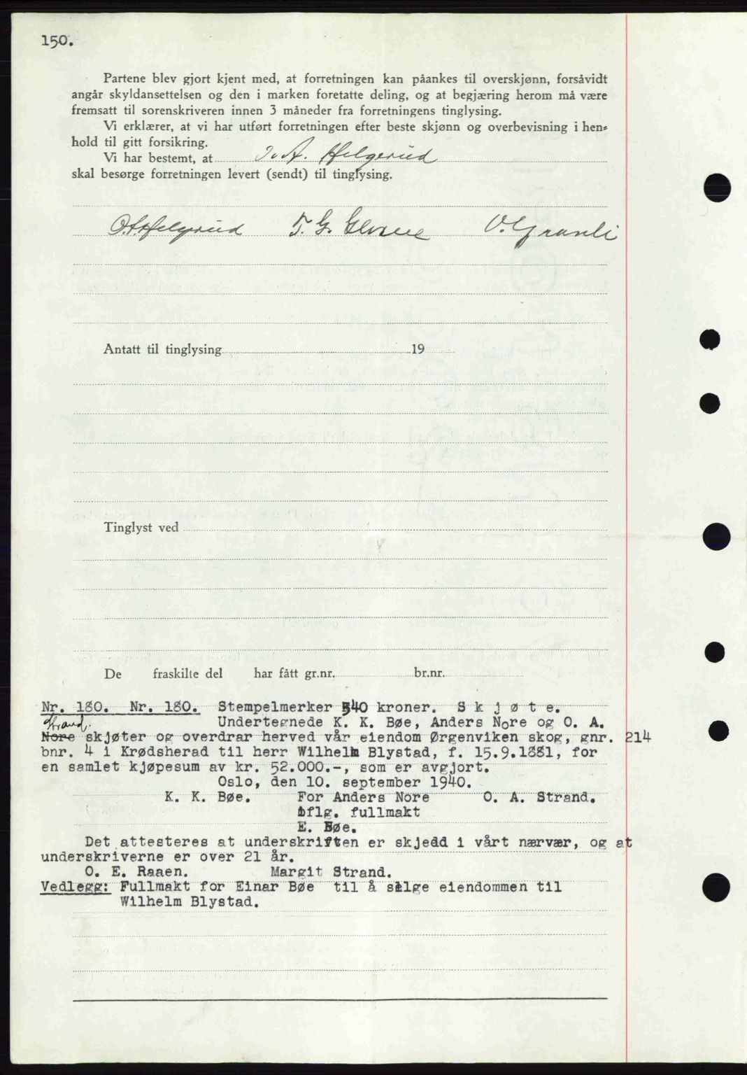 Eiker, Modum og Sigdal sorenskriveri, SAKO/A-123/G/Ga/Gab/L0043: Mortgage book no. A13, 1940-1941, Diary no: : 180/1941