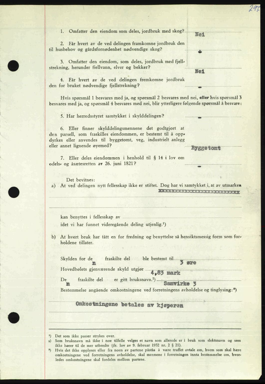 Nordmøre sorenskriveri, AV/SAT-A-4132/1/2/2Ca: Mortgage book no. A106, 1947-1947, Diary no: : 2267/1947