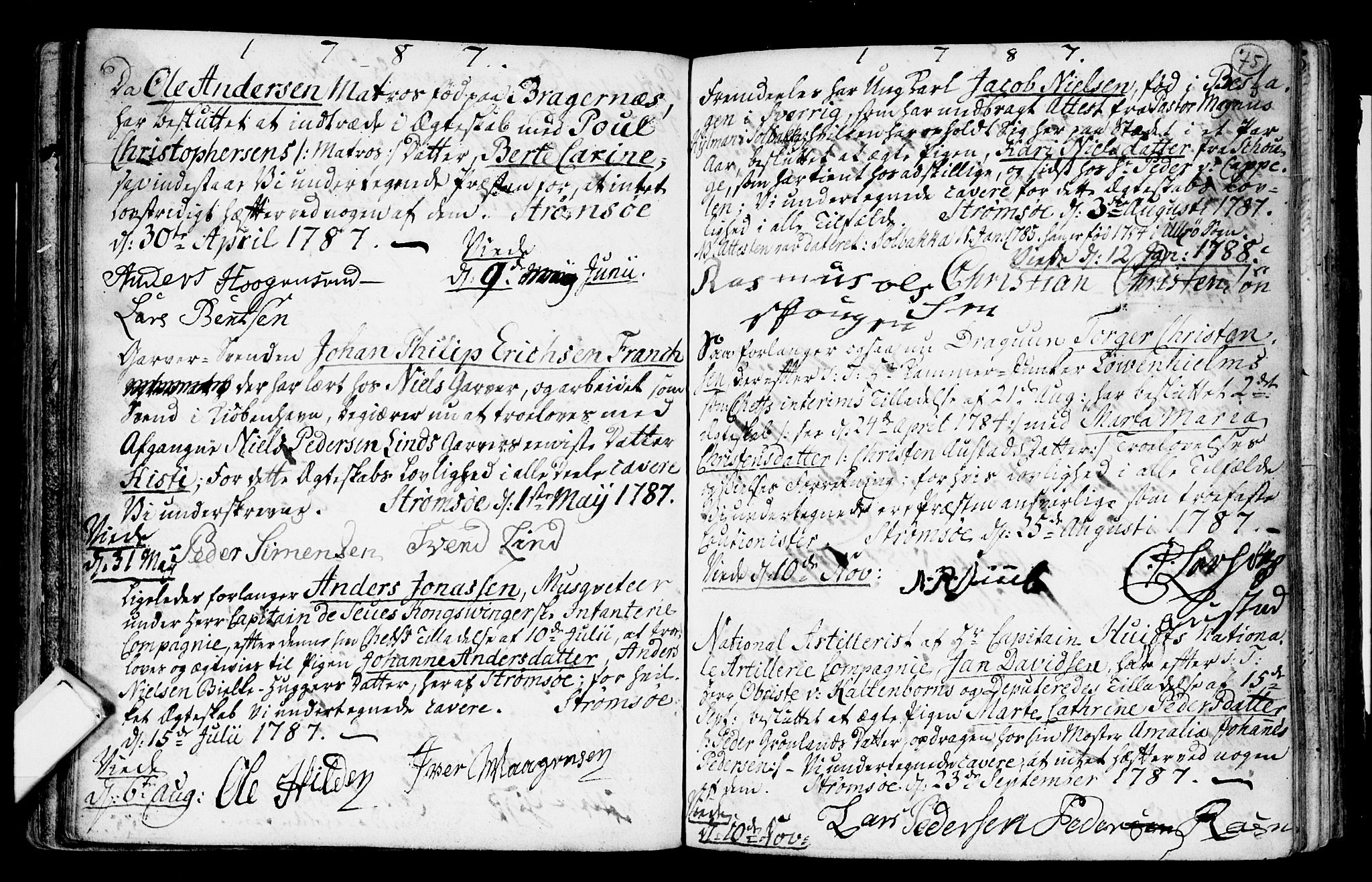 Strømsø kirkebøker, SAKO/A-246/H/Hb/L0001: Best man's statements no. 1, 1752-1815, p. 75