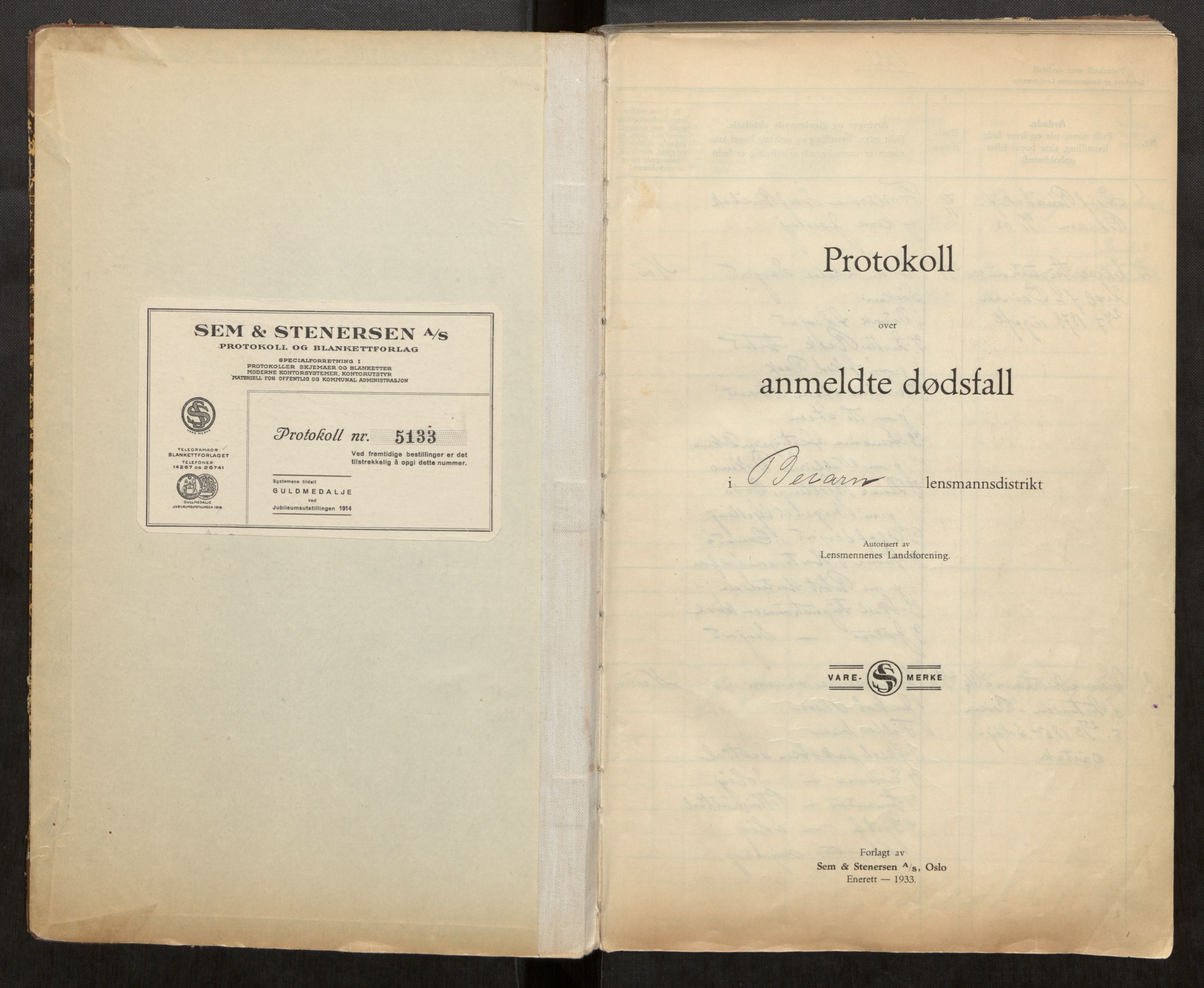 Beiarn lensmannskontor, SAT/A-5676/2/Ga/L0003: Dødsfallprotokoll, 1933-1948
