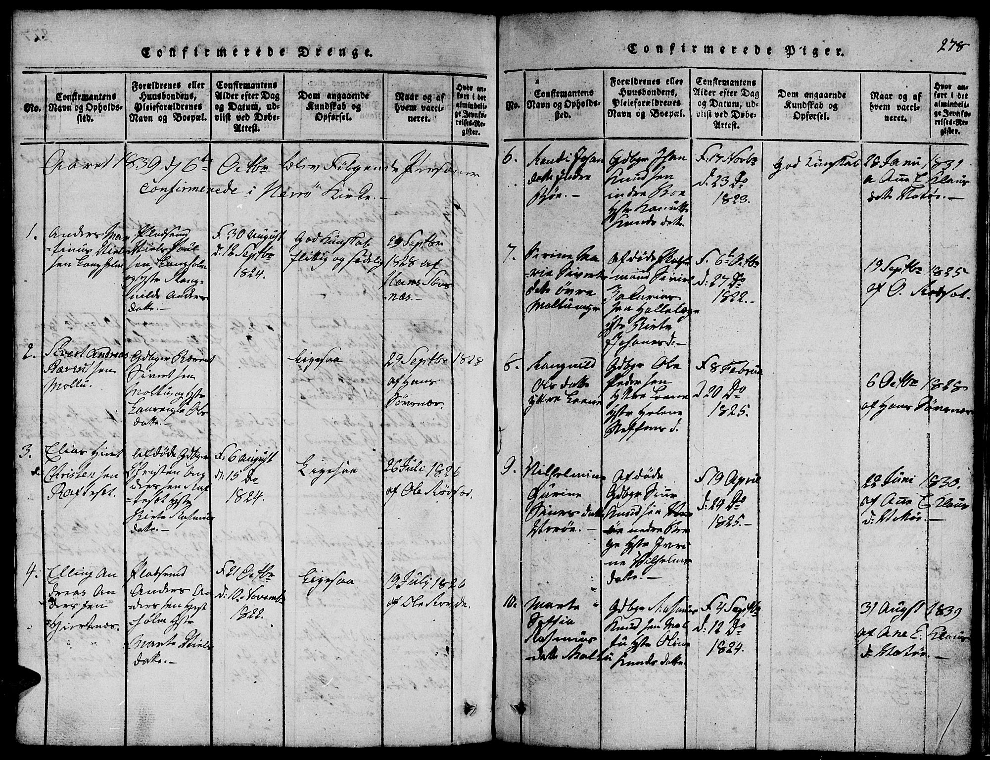 Ministerialprotokoller, klokkerbøker og fødselsregistre - Møre og Romsdal, AV/SAT-A-1454/507/L0078: Parish register (copy) no. 507C01, 1816-1840, p. 278