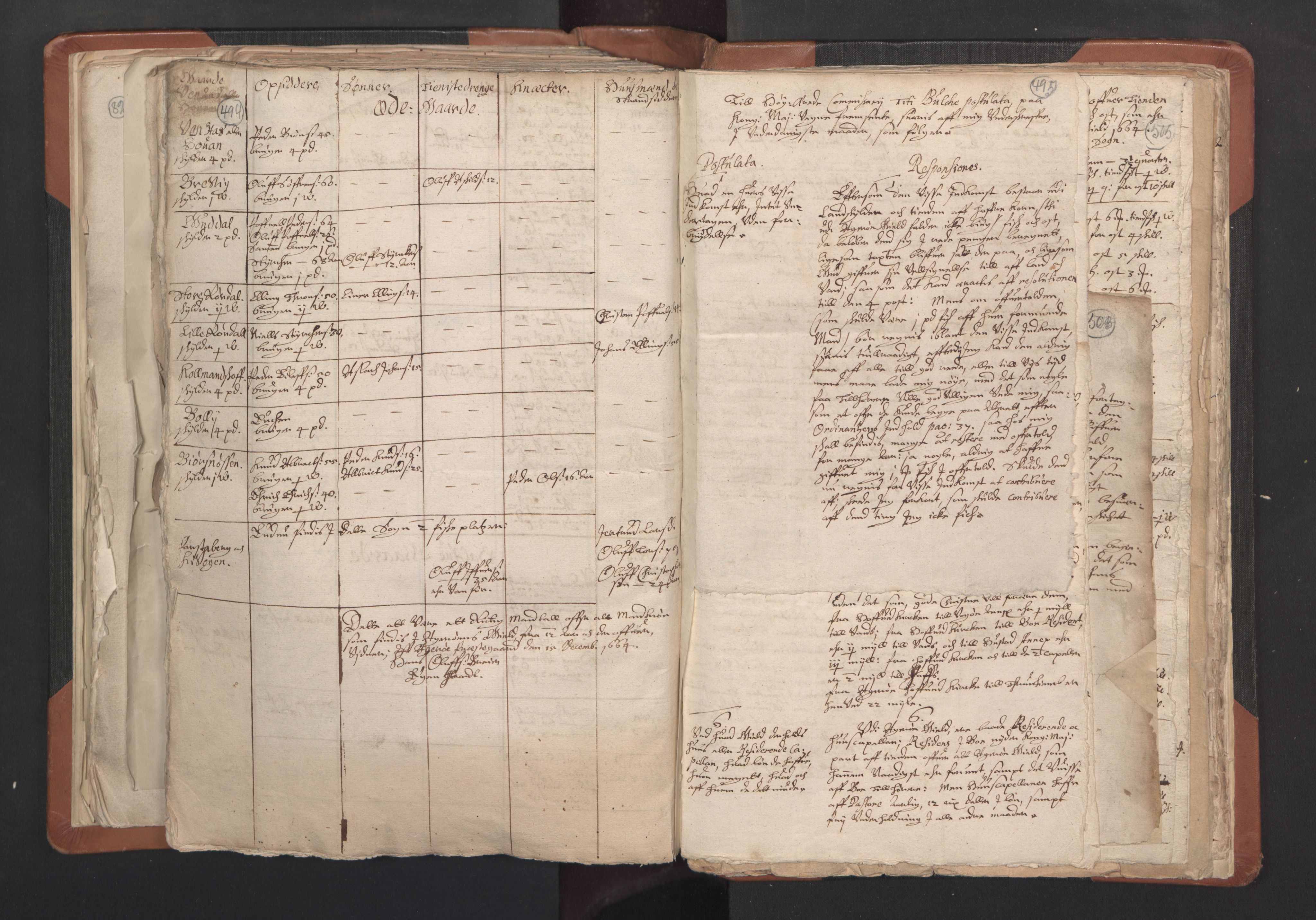 RA, Vicar's Census 1664-1666, no. 27: Romsdal deanery, 1664-1666, p. 494-495