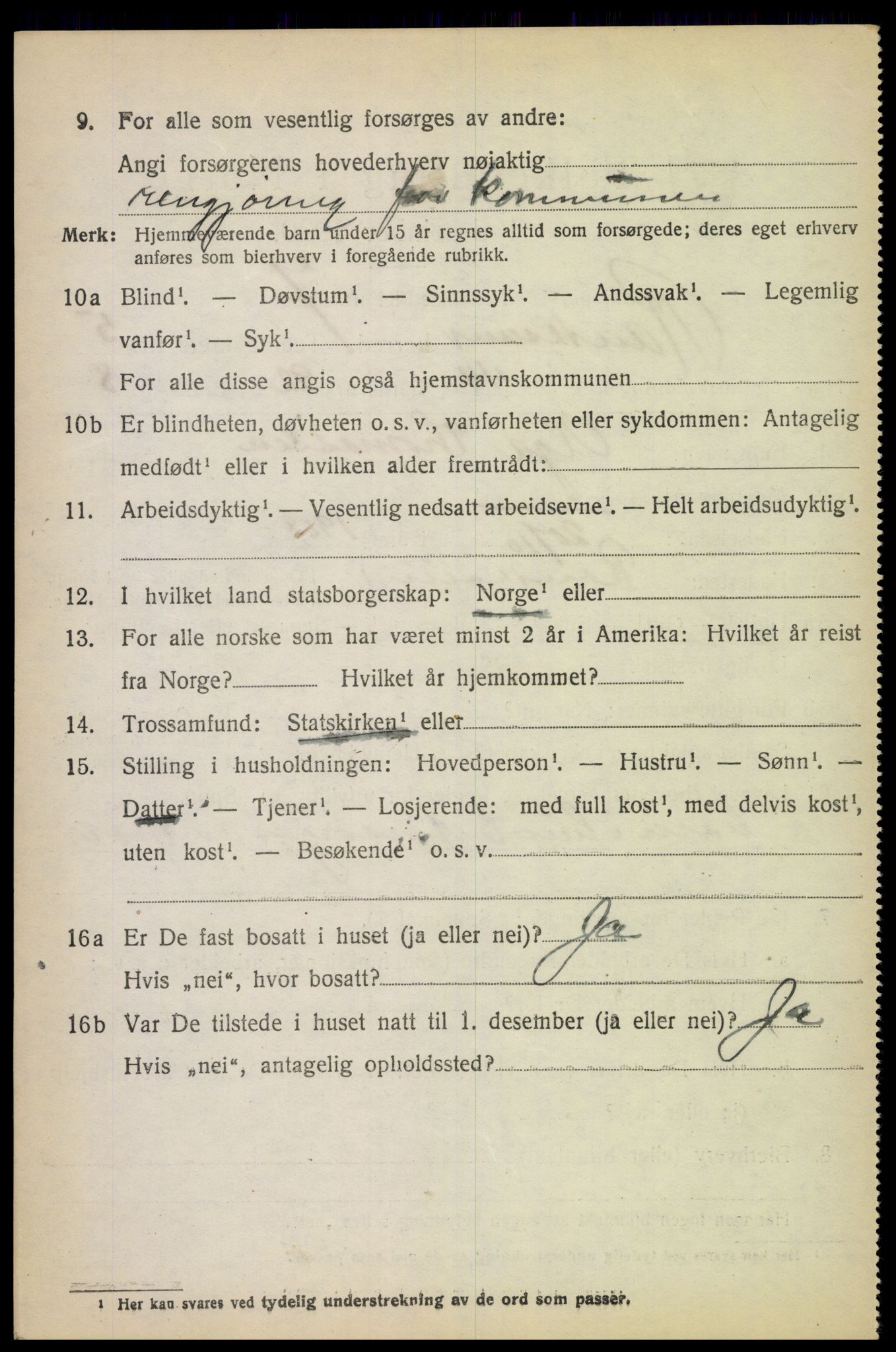 SAK, 1920 census for Randesund, 1920, p. 2733