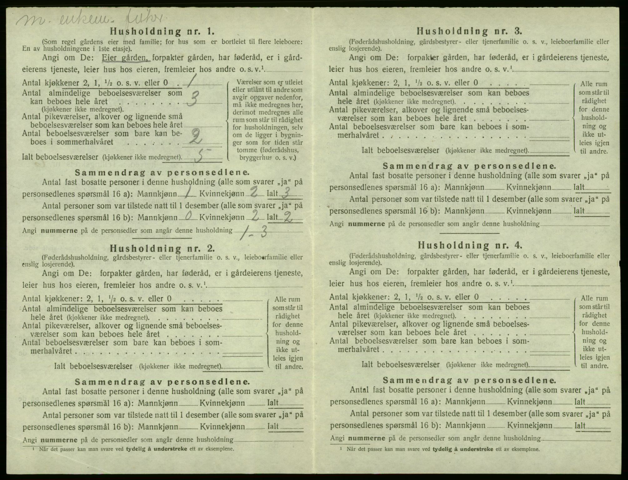 SAB, 1920 census for Sund, 1920, p. 588