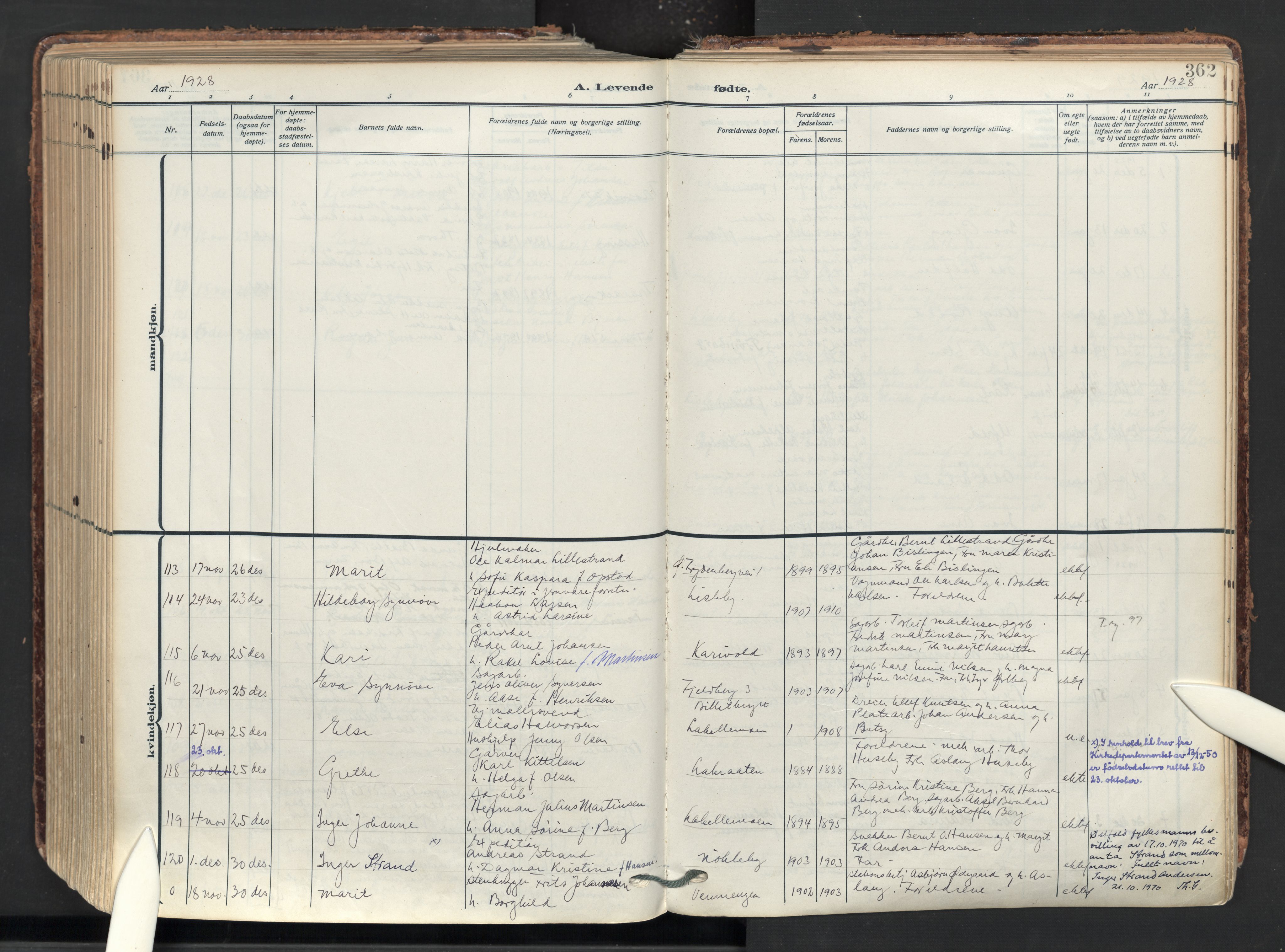 Glemmen prestekontor Kirkebøker, SAO/A-10908/F/Fa/L0017: Parish register (official) no. 17, 1911-1936, p. 362