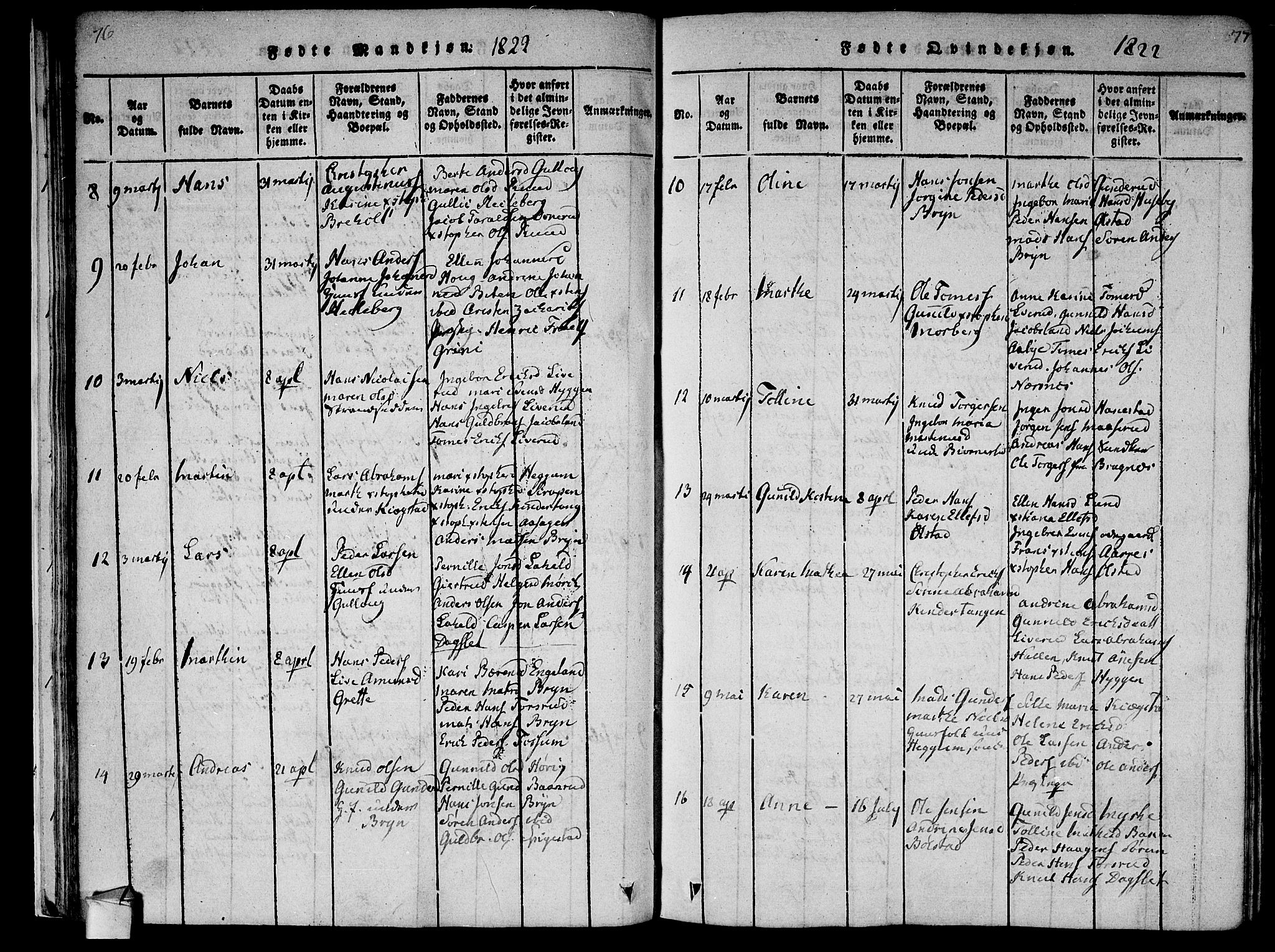 Røyken kirkebøker, AV/SAKO-A-241/F/Fa/L0004: Parish register (official) no. 4, 1814-1832, p. 76-77