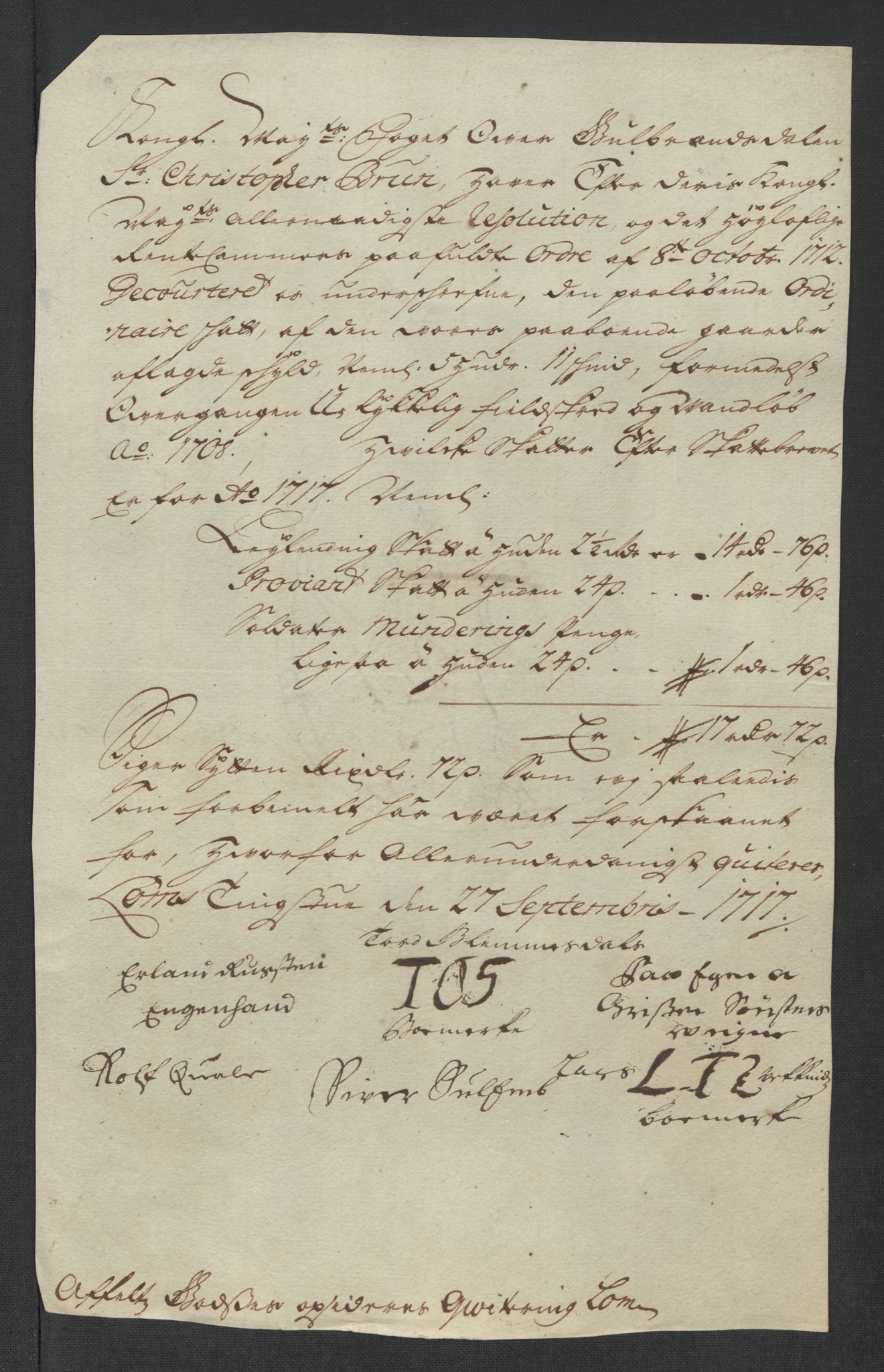 Rentekammeret inntil 1814, Reviderte regnskaper, Fogderegnskap, AV/RA-EA-4092/R17/L1187: Fogderegnskap Gudbrandsdal, 1717, p. 242