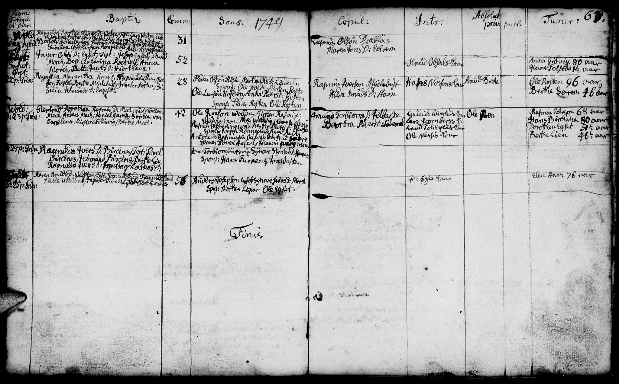 Ministerialprotokoller, klokkerbøker og fødselsregistre - Møre og Romsdal, AV/SAT-A-1454/511/L0135: Parish register (official) no. 511A02, 1741-1760, p. 67