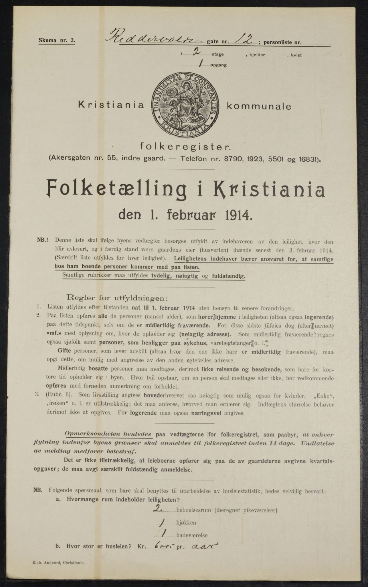 OBA, Municipal Census 1914 for Kristiania, 1914, p. 83081