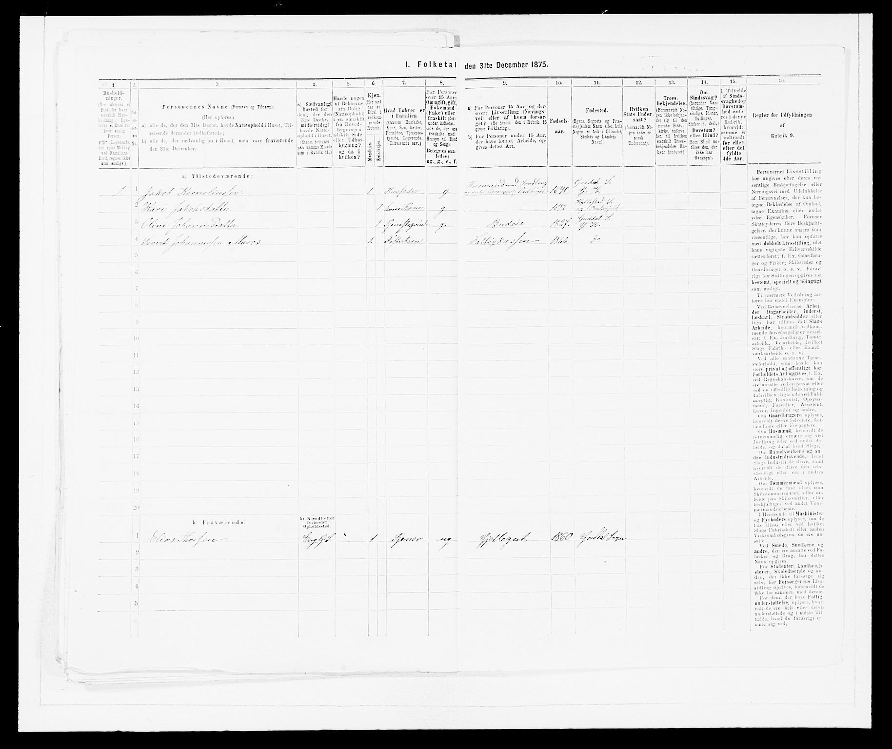 SAB, 1875 census for 1429P Ytre Holmedal, 1875, p. 1144