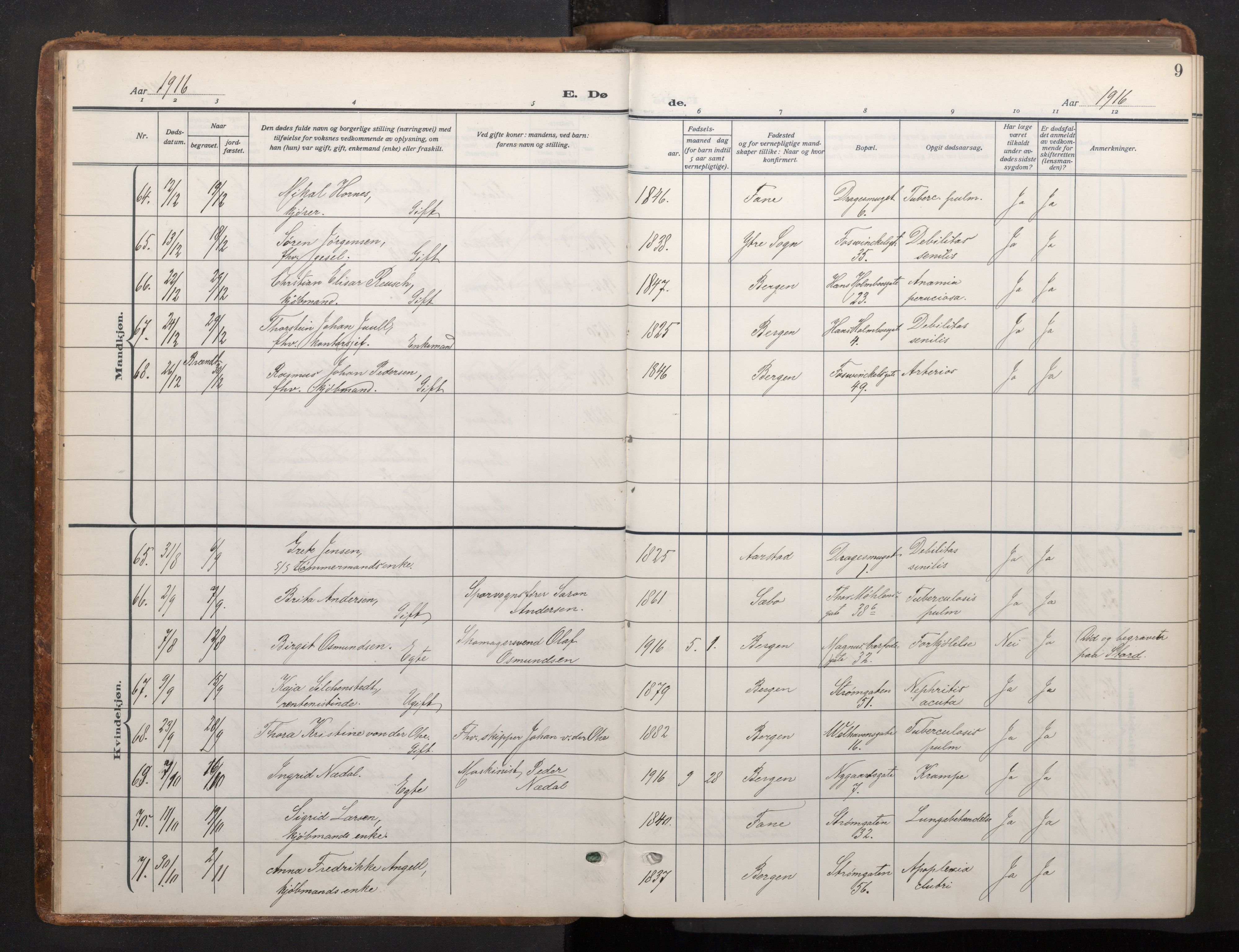 Johanneskirken sokneprestembete, AV/SAB-A-76001/H/Haa/L0020: Parish register (official) no. E 2, 1916-1951, p. 9