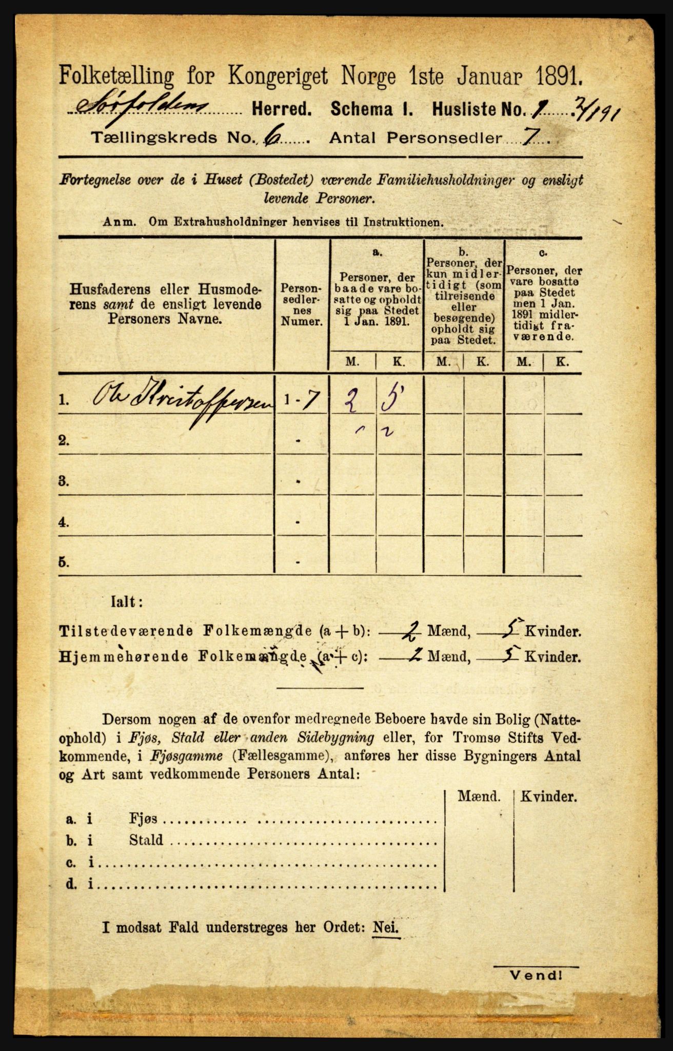 RA, 1891 census for 1845 Sørfold, 1891, p. 1773