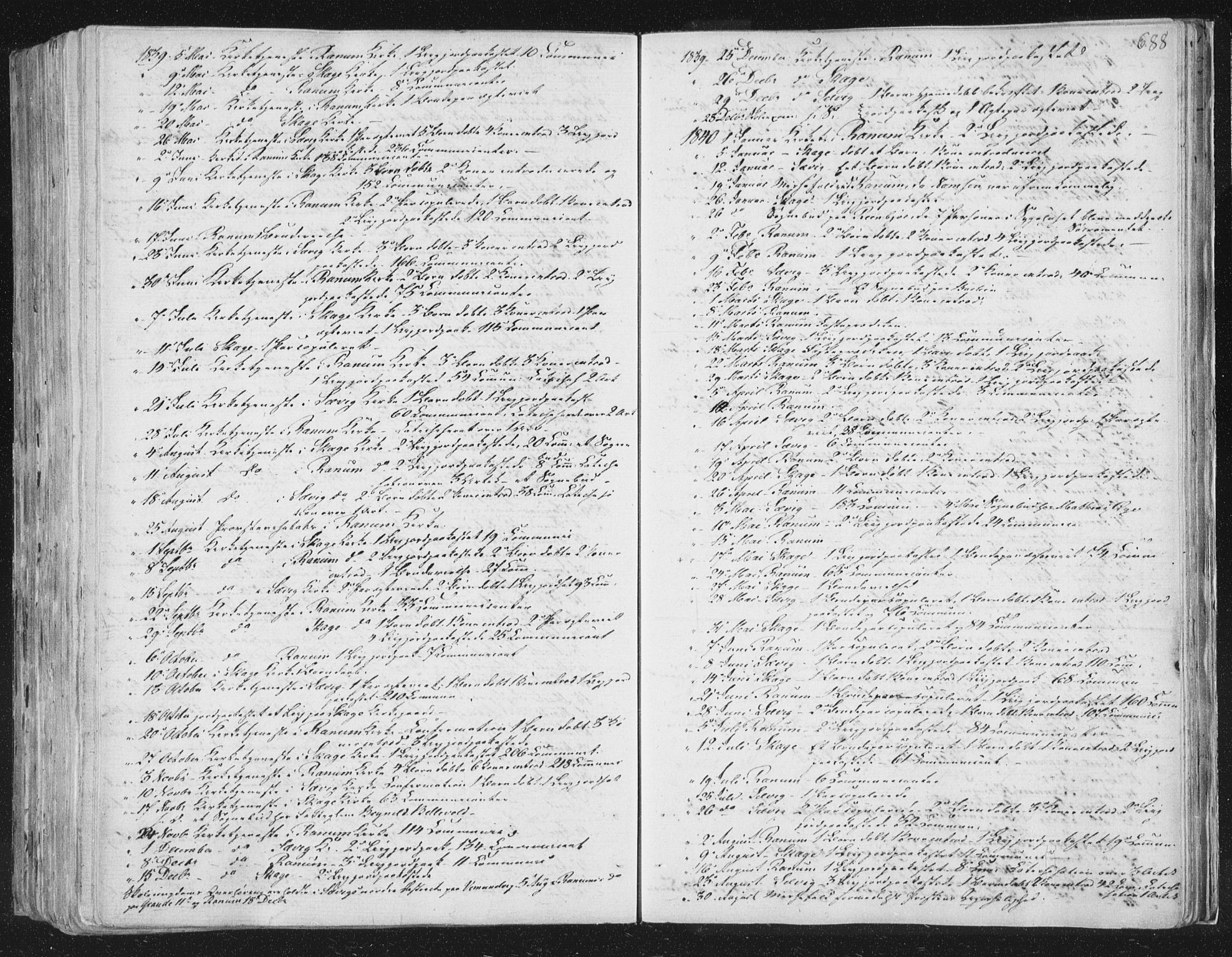 Ministerialprotokoller, klokkerbøker og fødselsregistre - Nord-Trøndelag, SAT/A-1458/764/L0552: Parish register (official) no. 764A07b, 1824-1865, p. 688
