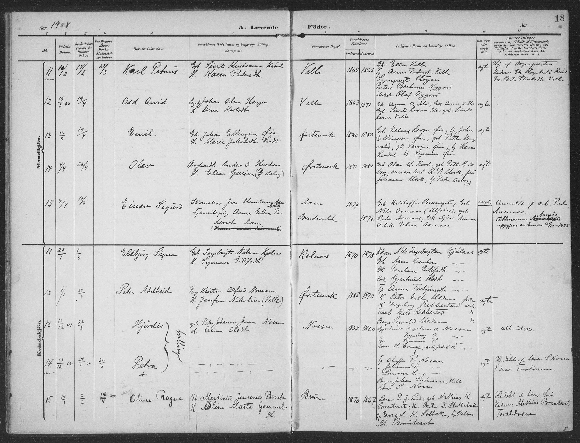 Ministerialprotokoller, klokkerbøker og fødselsregistre - Møre og Romsdal, AV/SAT-A-1454/513/L0178: Parish register (official) no. 513A05, 1906-1919, p. 18