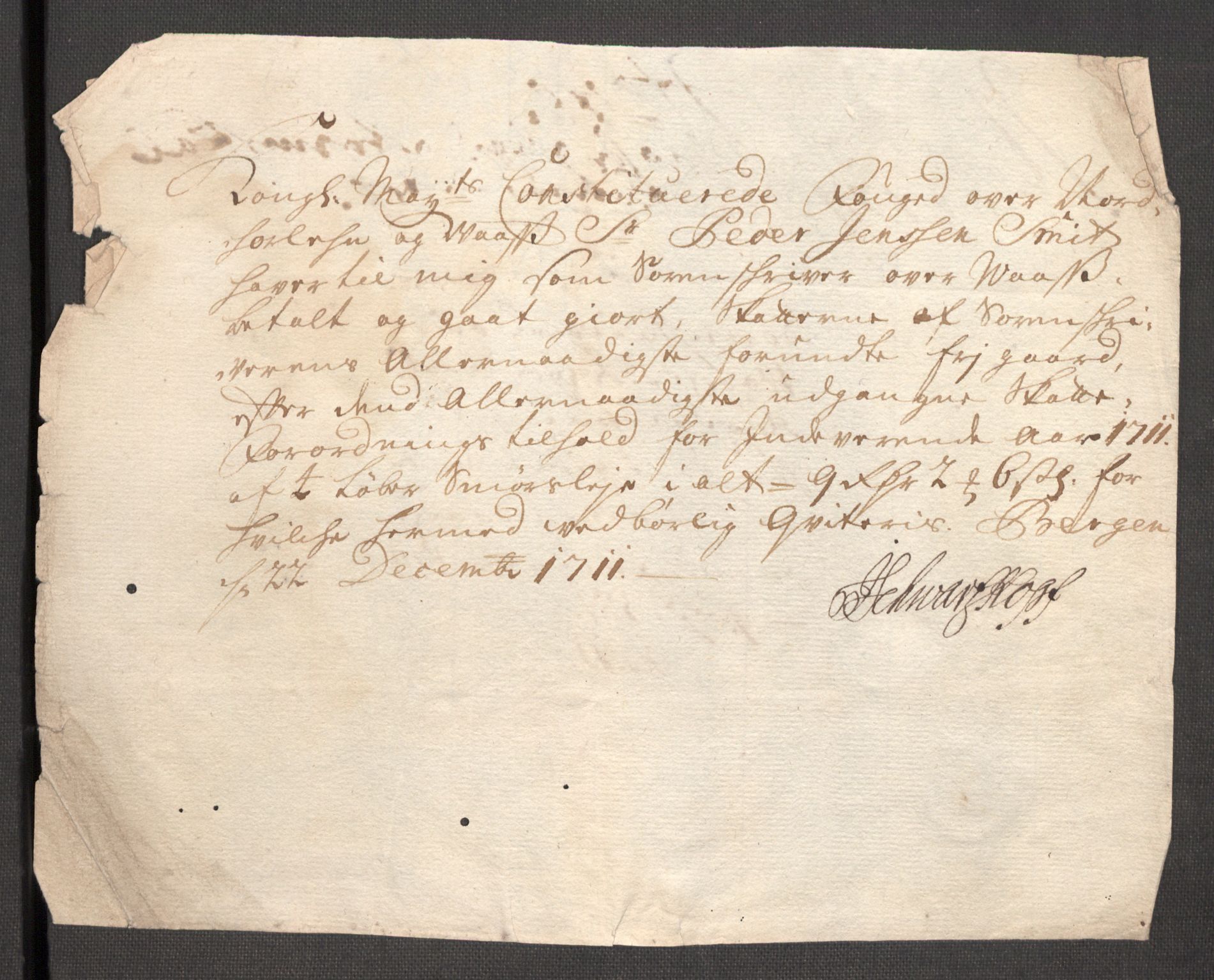 Rentekammeret inntil 1814, Reviderte regnskaper, Fogderegnskap, AV/RA-EA-4092/R51/L3192: Fogderegnskap Nordhordland og Voss, 1711, p. 363