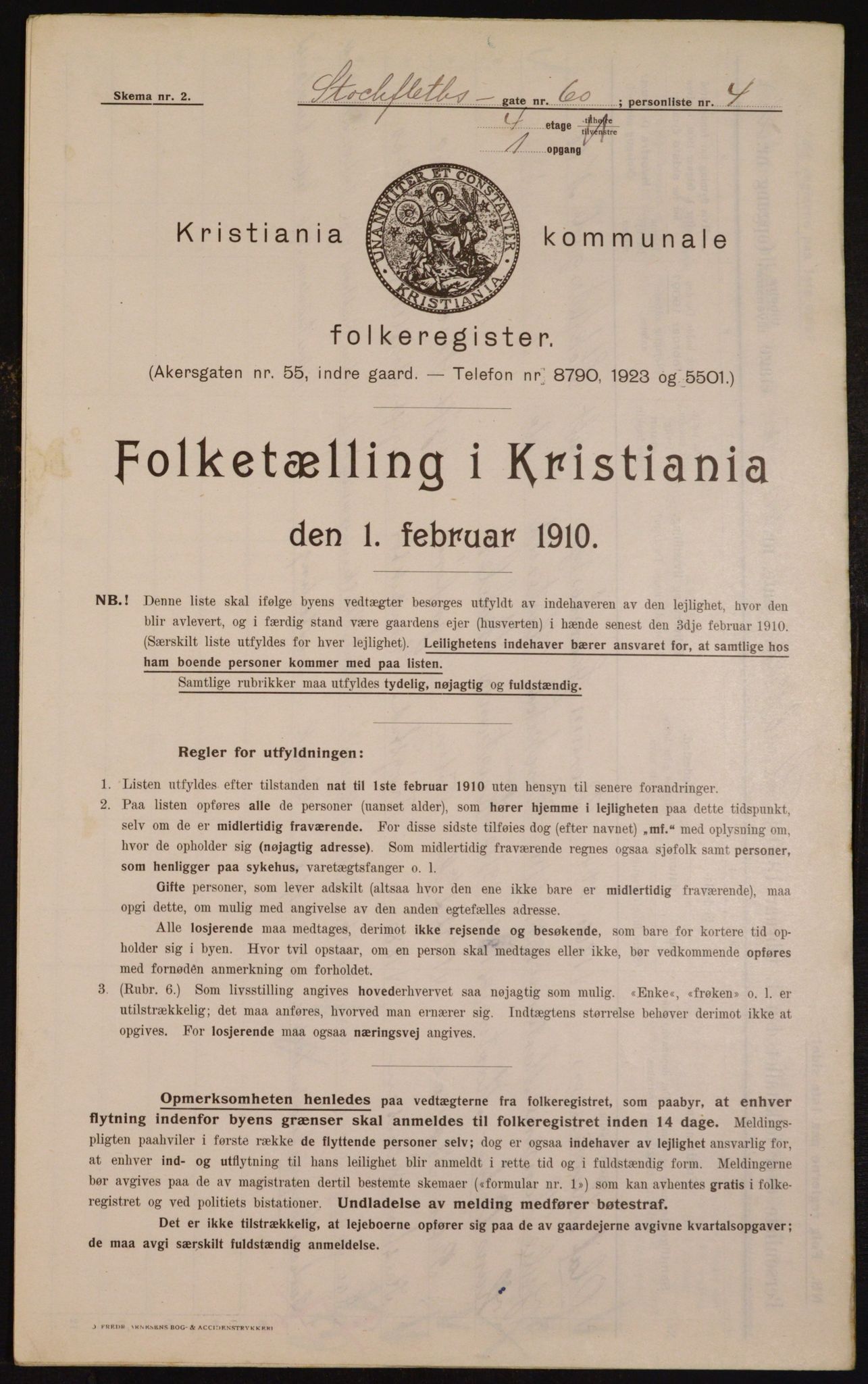 OBA, Municipal Census 1910 for Kristiania, 1910, p. 97205