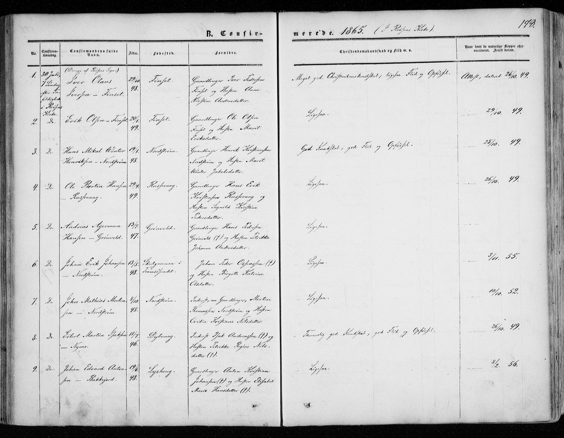Tranøy sokneprestkontor, SATØ/S-1313/I/Ia/Iaa/L0007kirke: Parish register (official) no. 7, 1856-1866, p. 178