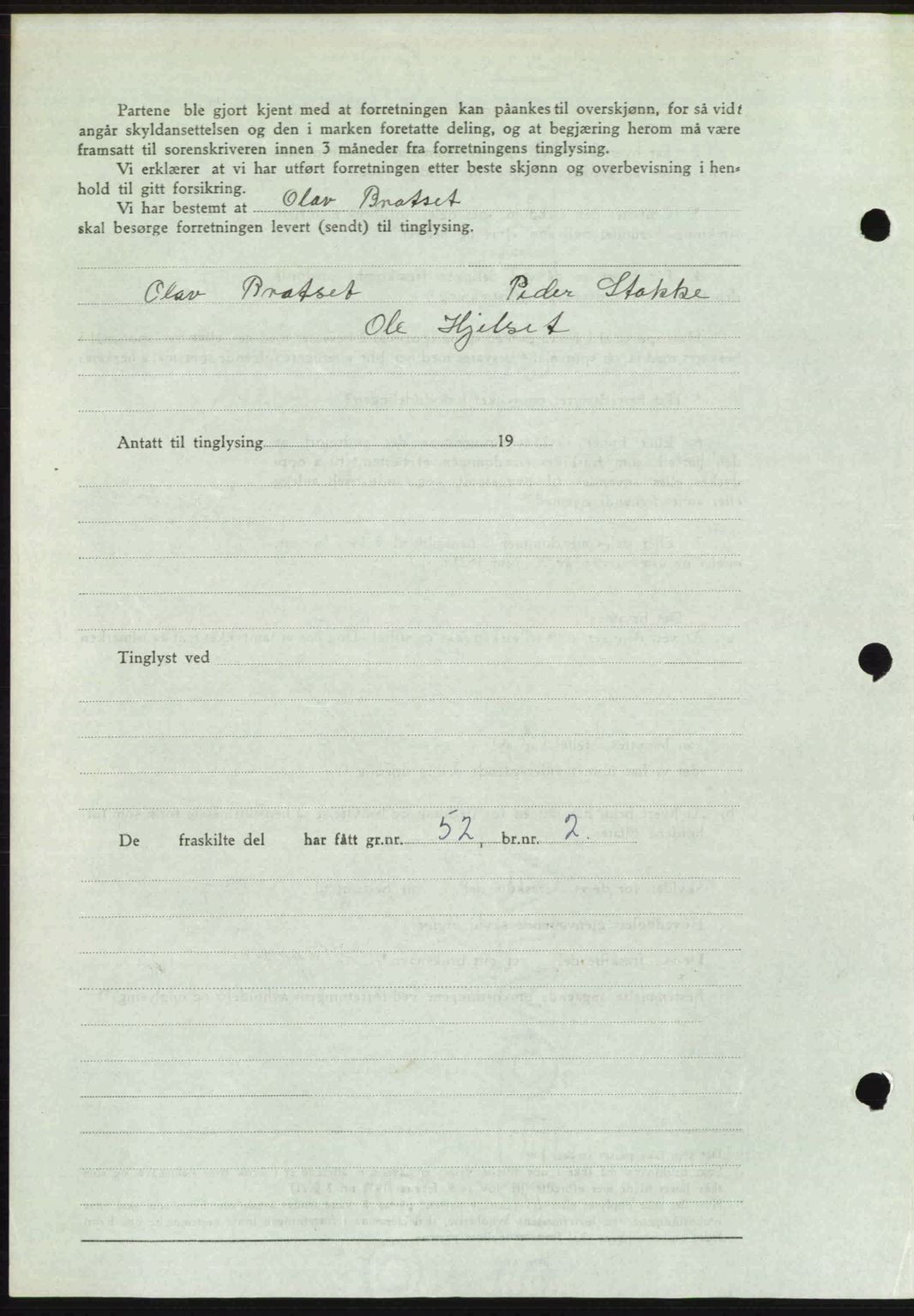 Romsdal sorenskriveri, AV/SAT-A-4149/1/2/2C: Mortgage book no. A31, 1949-1949, Diary no: : 3322/1949