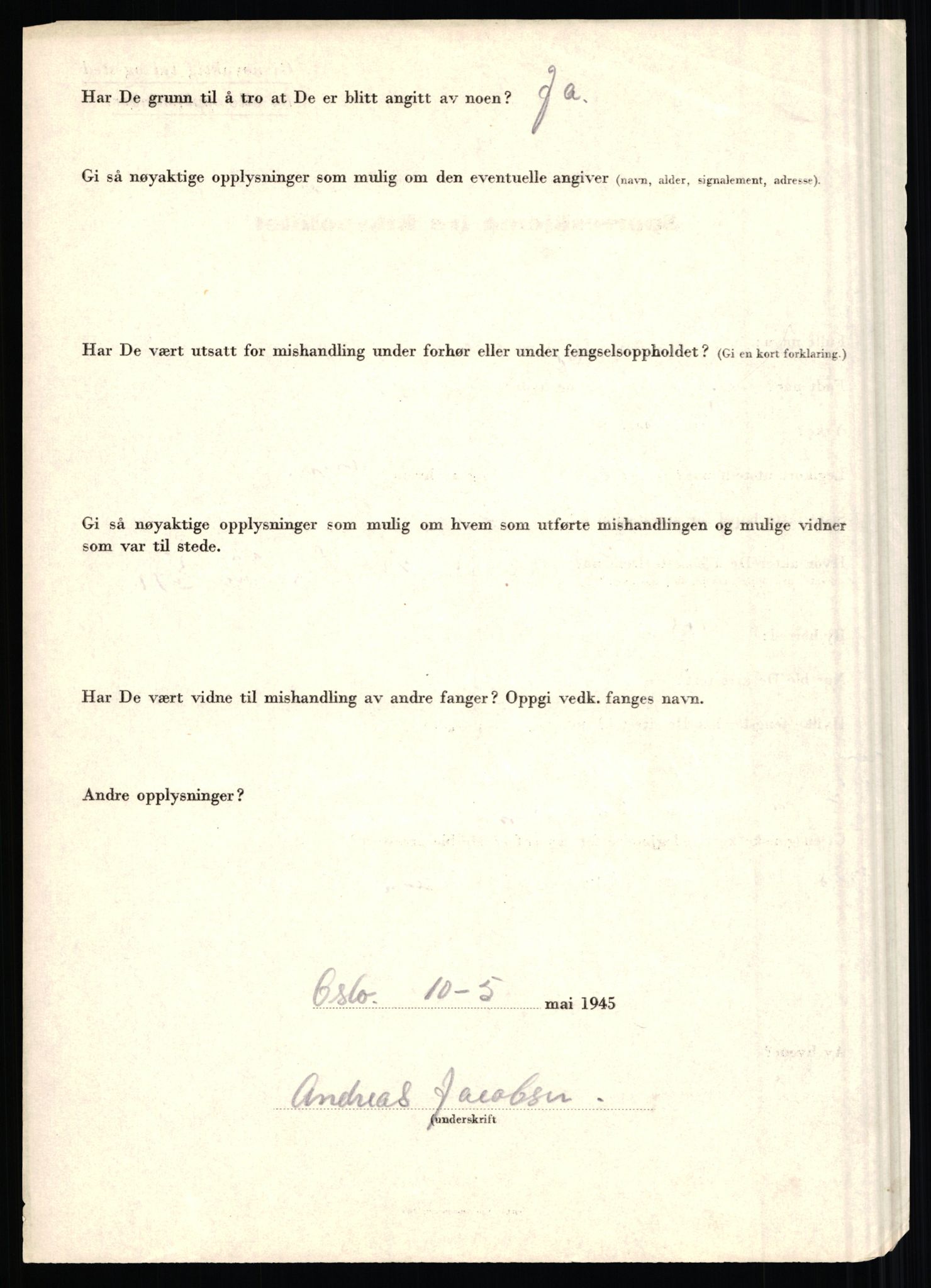 Rikspolitisjefen, AV/RA-S-1560/L/L0008: Jaffe, Bernhard - Karset, Helge Hafsahl, 1940-1945, p. 14