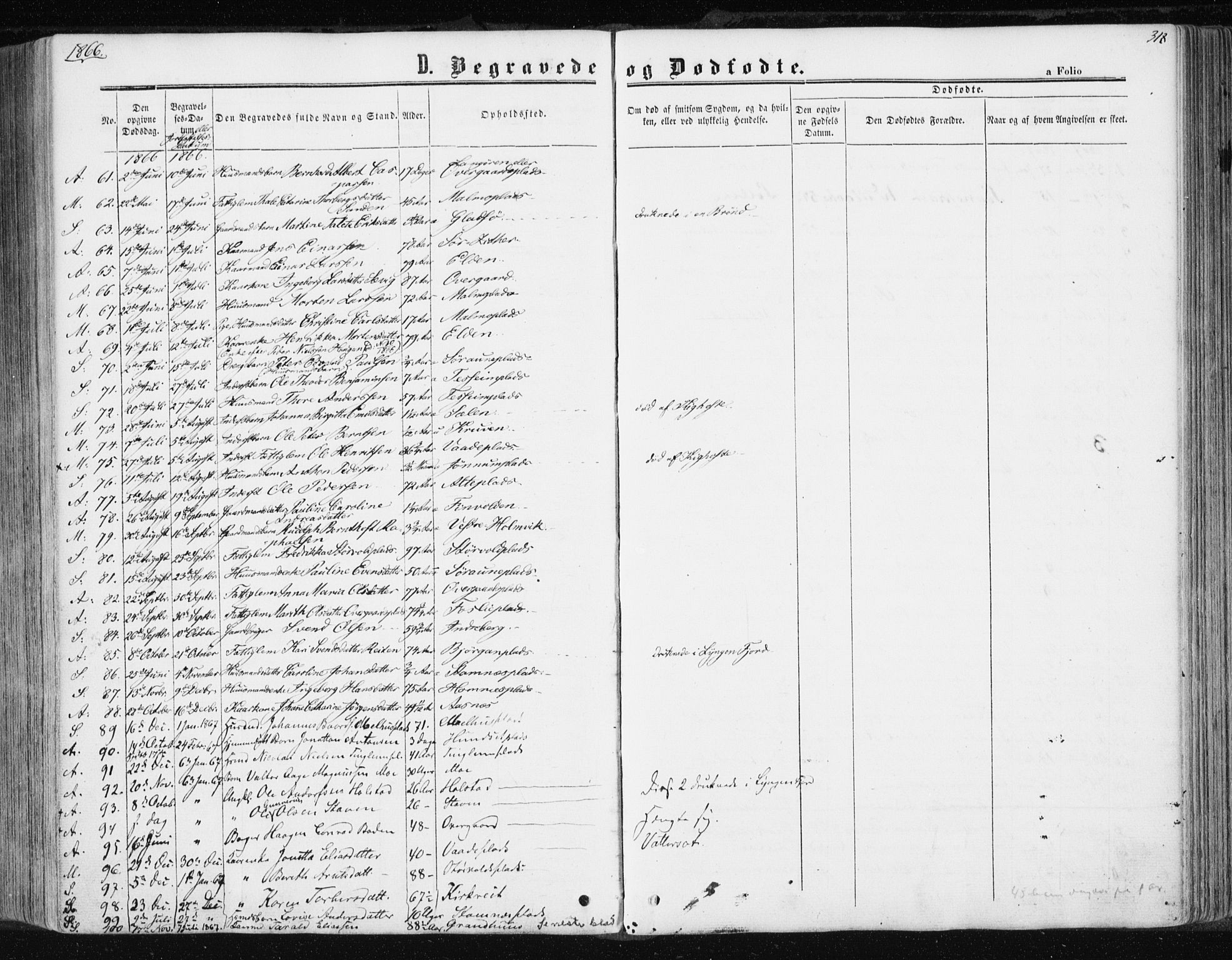 Ministerialprotokoller, klokkerbøker og fødselsregistre - Nord-Trøndelag, AV/SAT-A-1458/741/L0394: Parish register (official) no. 741A08, 1864-1877, p. 318