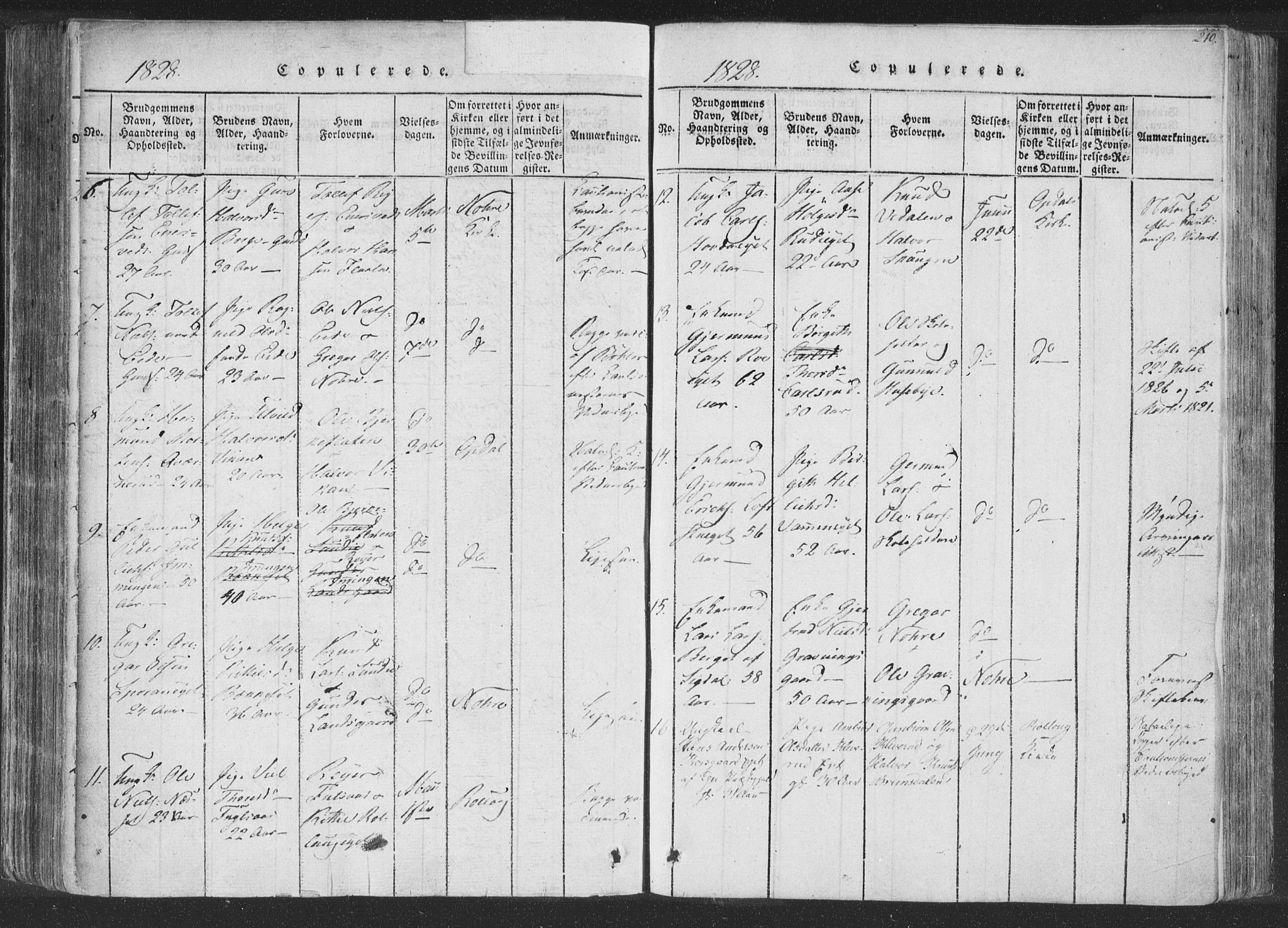 Rollag kirkebøker, AV/SAKO-A-240/F/Fa/L0006: Parish register (official) no. I 6, 1814-1828, p. 210