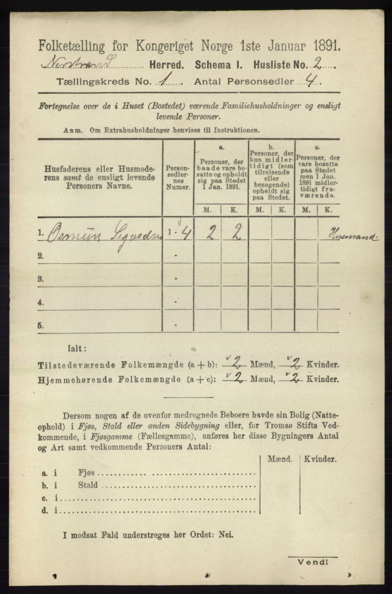 RA, 1891 census for 1139 Nedstrand, 1891, p. 28