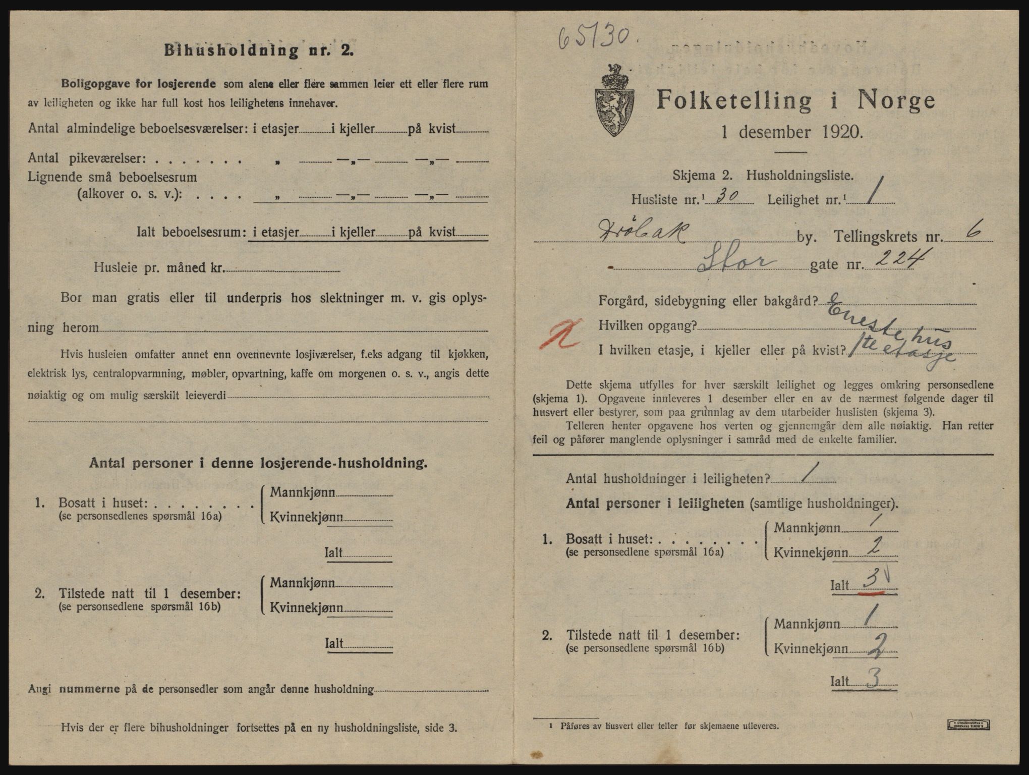 SAO, 1920 census for Drøbak, 1920, p. 1629