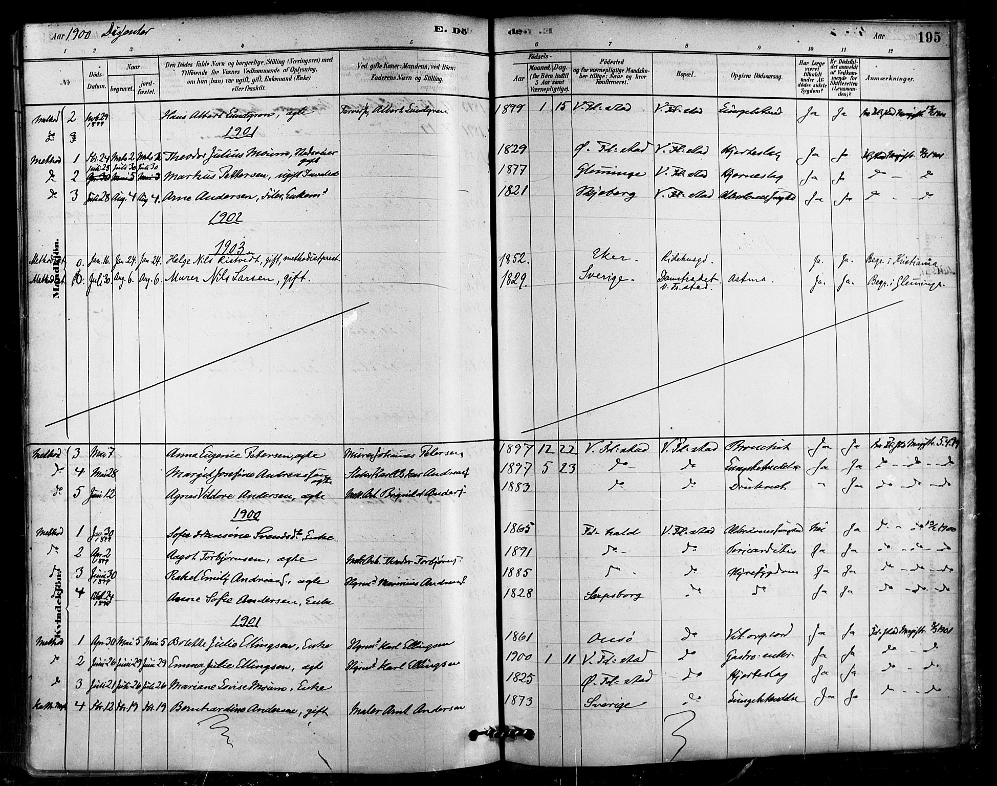 Fredrikstad domkirkes prestekontor Kirkebøker, AV/SAO-A-10906/F/Fa/L0003: Parish register (official) no. 3, 1878-1904, p. 195