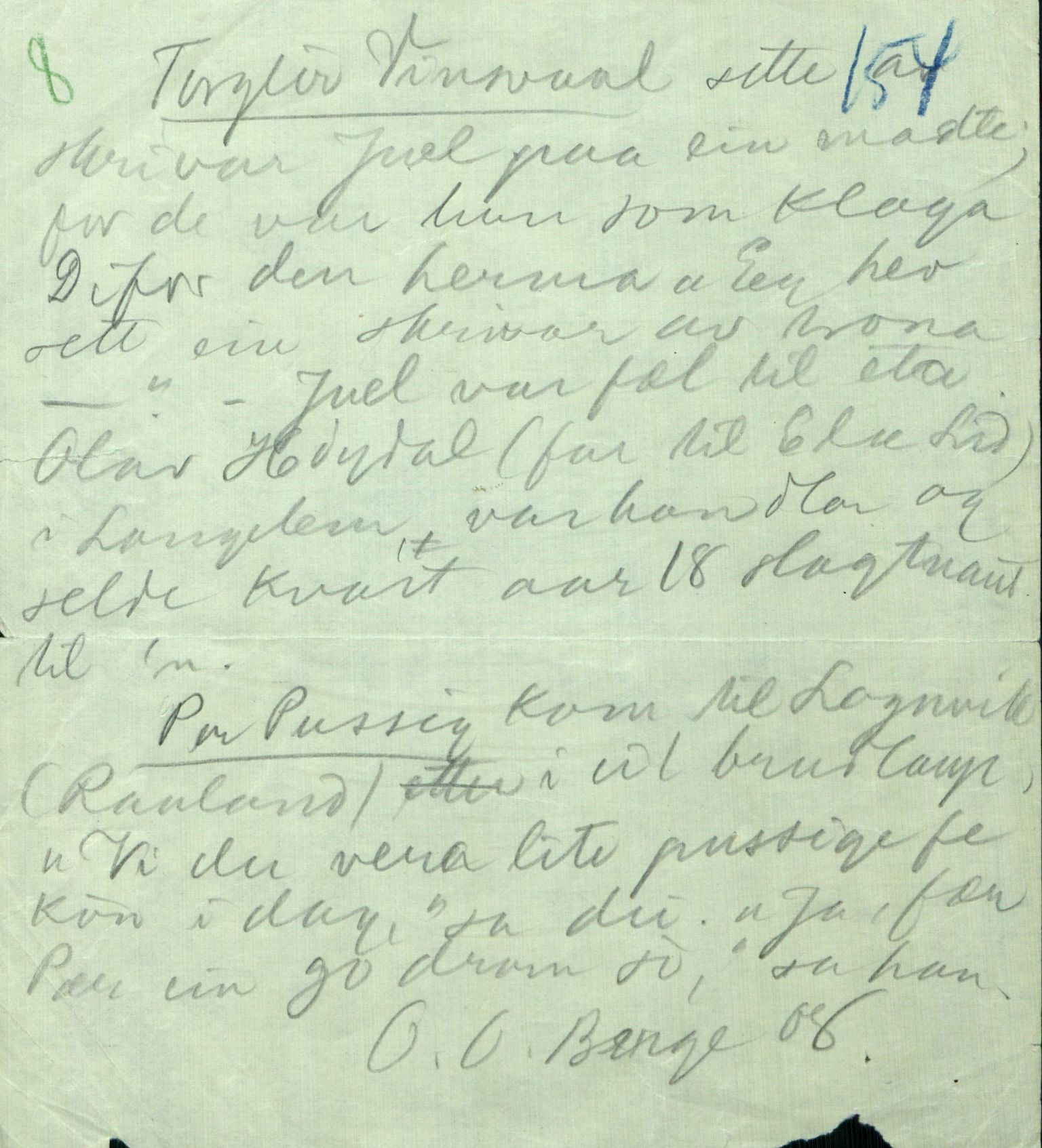 Rikard Berge, TEMU/TGM-A-1003/F/L0005/0002: 160-200 / 161 Oppskrifter av Rikard Berge, Aanund Olsnes m.fl. , 1905-1929, p. 154