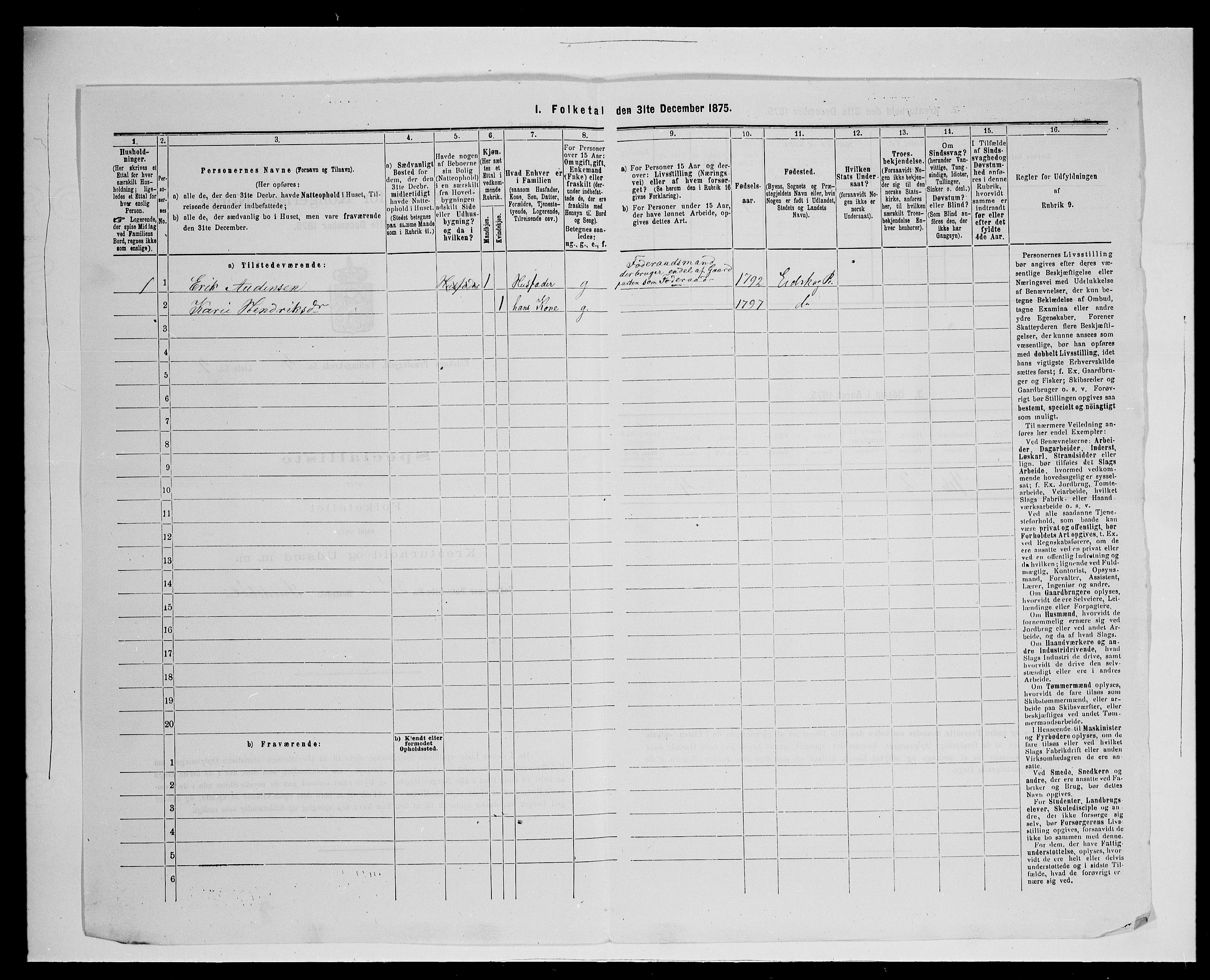 SAH, 1875 census for 0420P Eidskog, 1875, p. 675