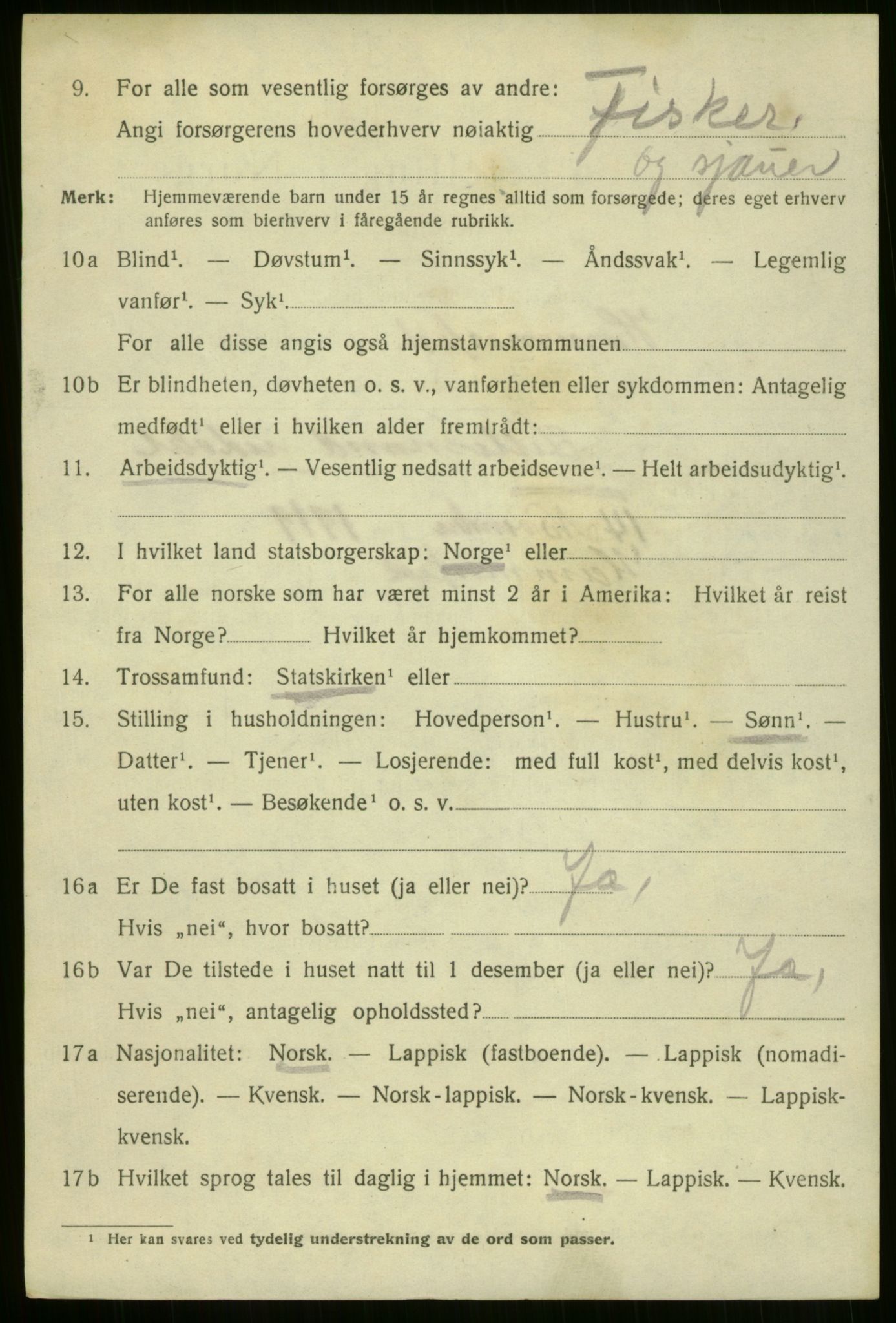 SATØ, 1920 census for Hammerfest, 1920, p. 2923