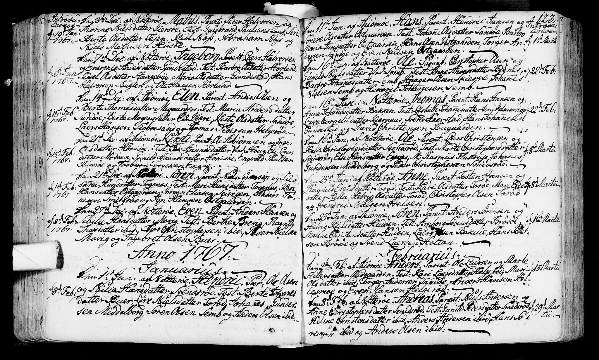 Nøtterøy kirkebøker, AV/SAKO-A-354/F/Fa/L0002: Parish register (official) no. I 2, 1738-1790, p. 123