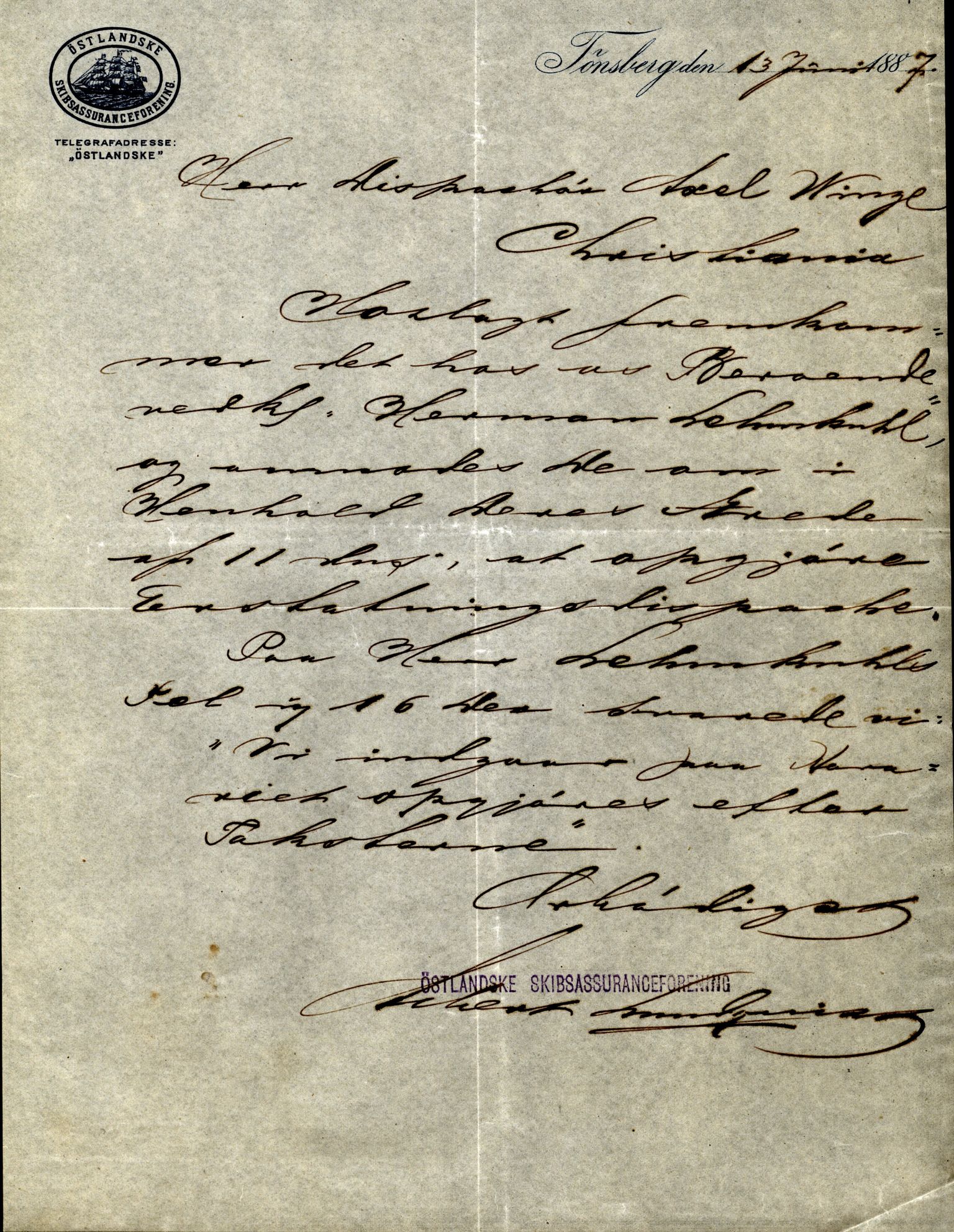 Pa 63 - Østlandske skibsassuranceforening, VEMU/A-1079/G/Ga/L0019/0012: Havaridokumenter / Activ, Ørnen, Hermod, Erato, Herman Lehmkuhl, 1886, p. 42