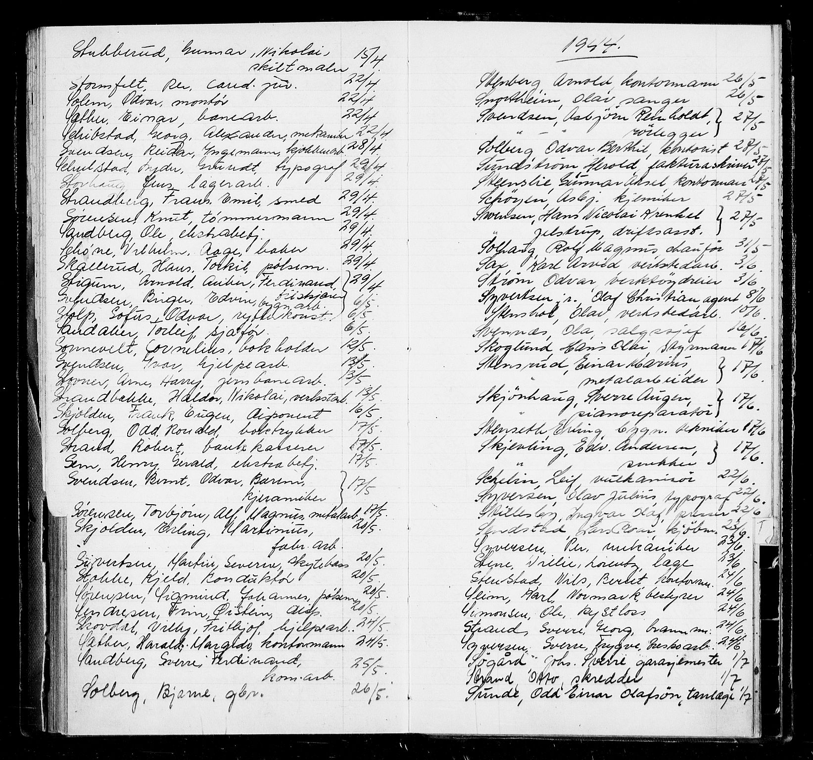 Oslo byfogd avd. I, AV/SAO-A-10220/L/La/L0006: Vigselsregister, 1943-1946, p. 114