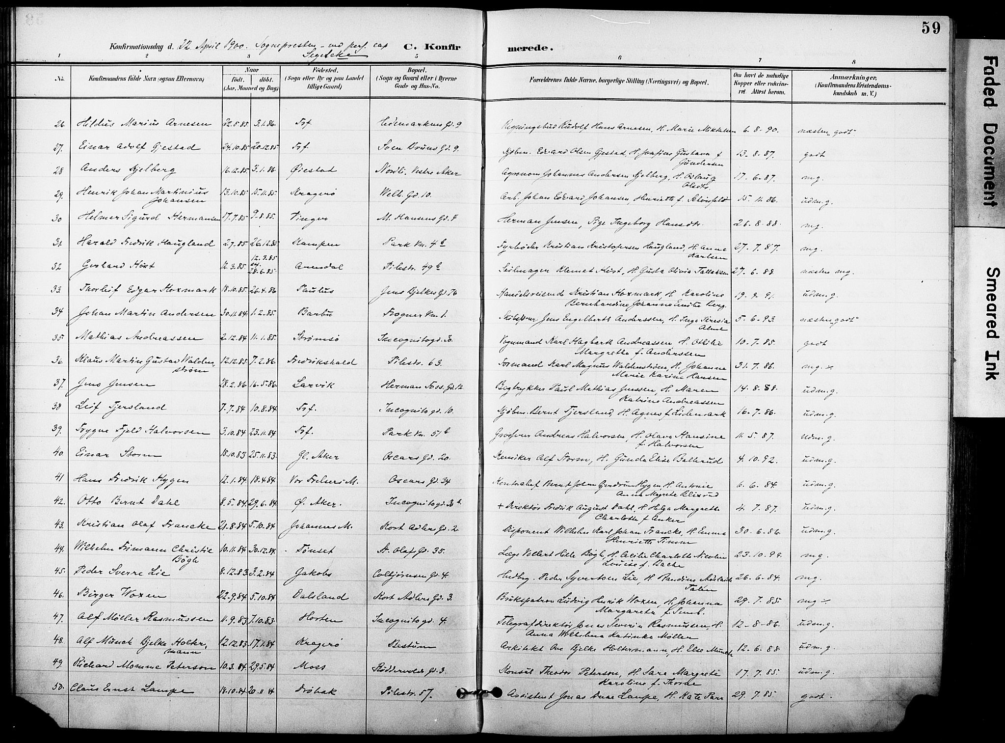 Trefoldighet prestekontor Kirkebøker, SAO/A-10882/F/Fb/L0004: Parish register (official) no. II 4, 1896-1915, p. 59