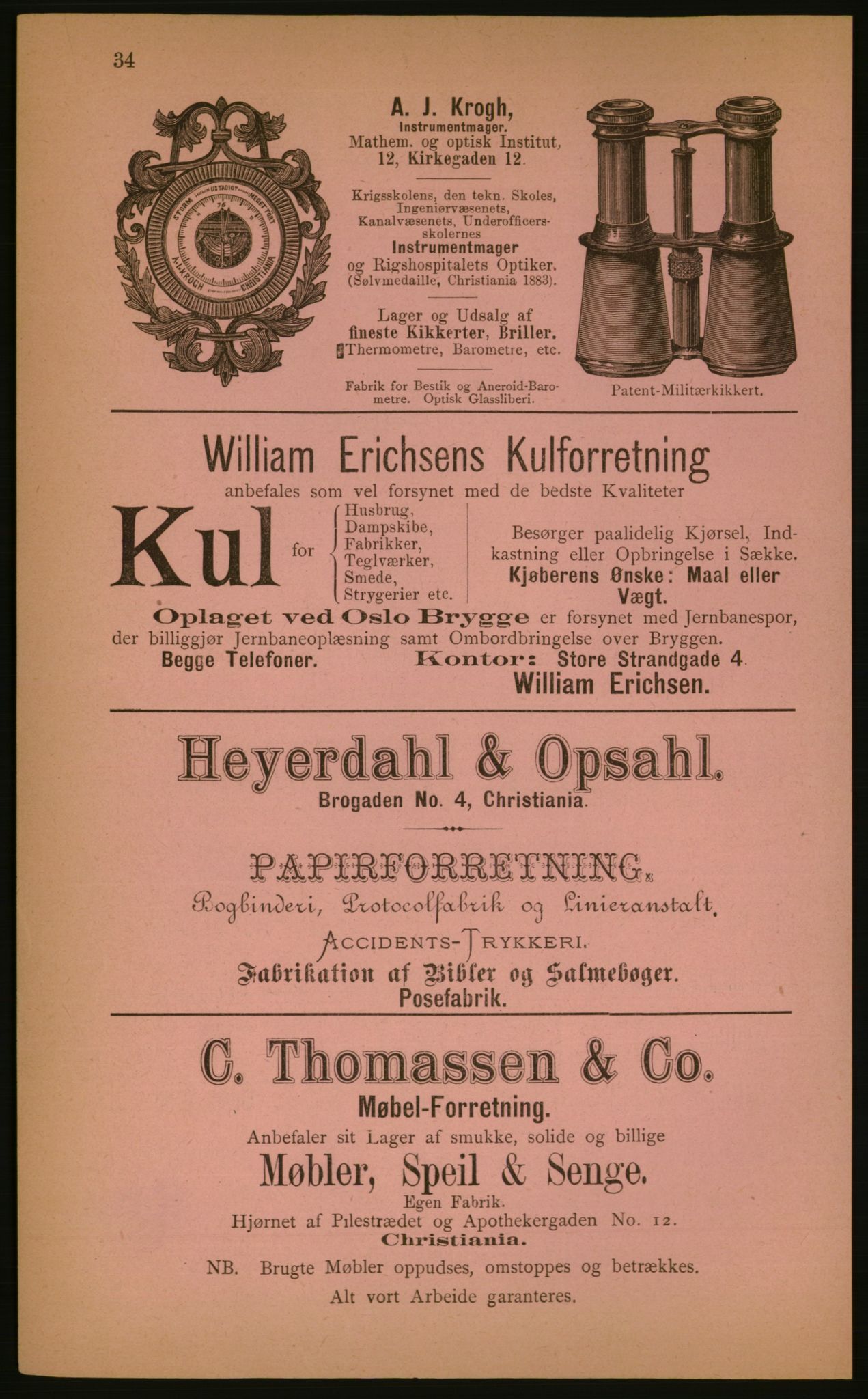 Kristiania/Oslo adressebok, PUBL/-, 1884, p. 34