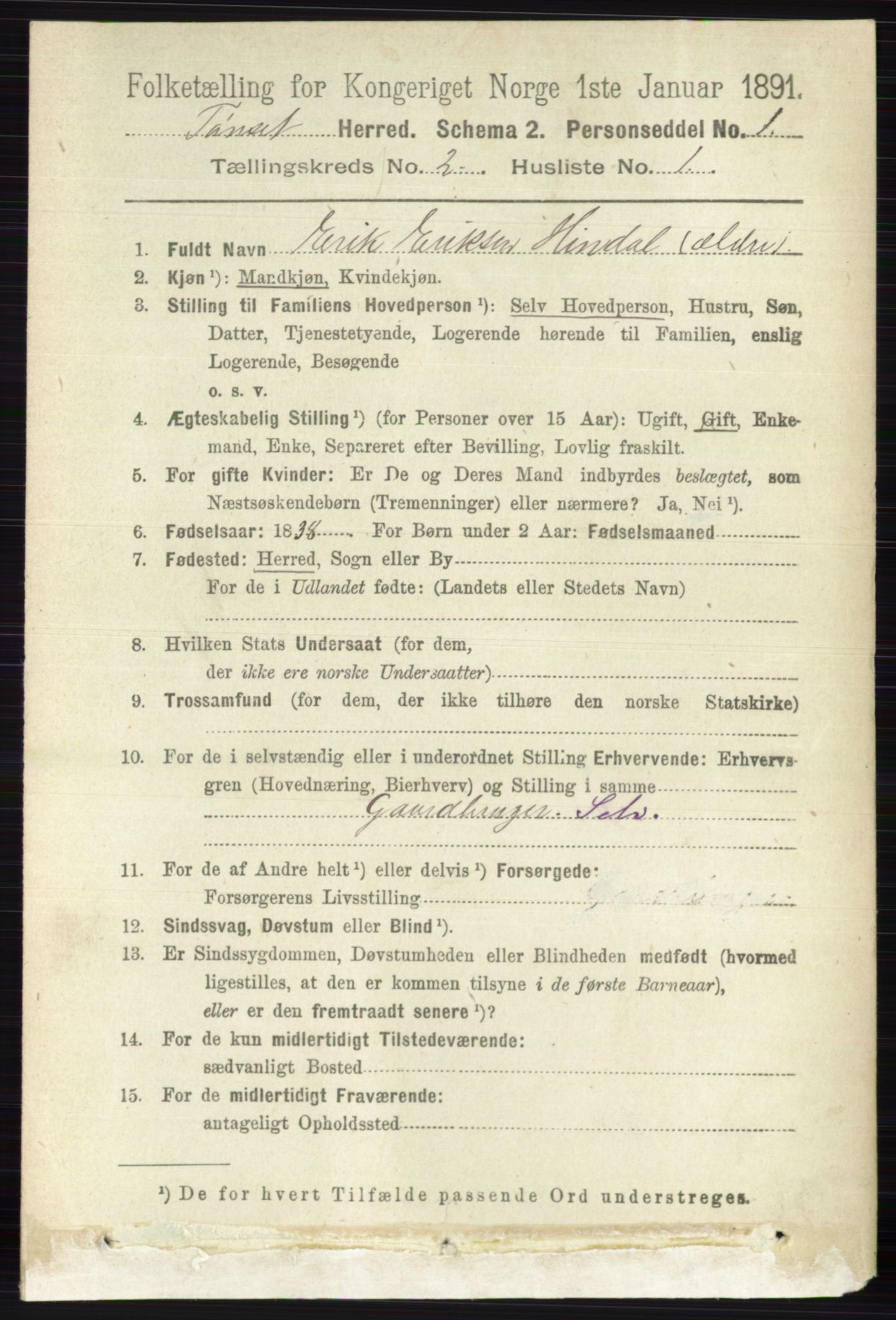 RA, 1891 census for 0437 Tynset, 1891, p. 333