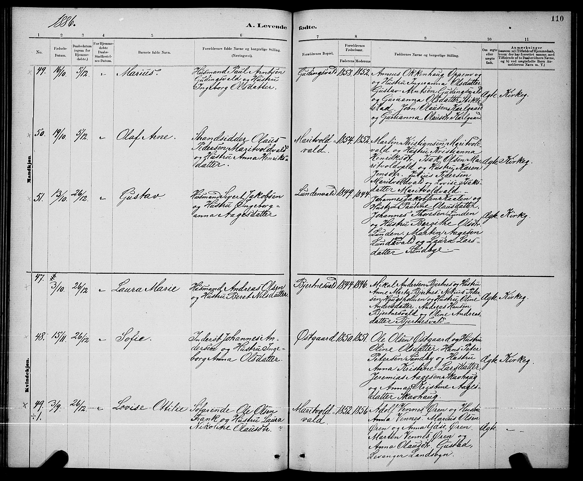 Ministerialprotokoller, klokkerbøker og fødselsregistre - Nord-Trøndelag, SAT/A-1458/723/L0256: Parish register (copy) no. 723C04, 1879-1890, p. 110