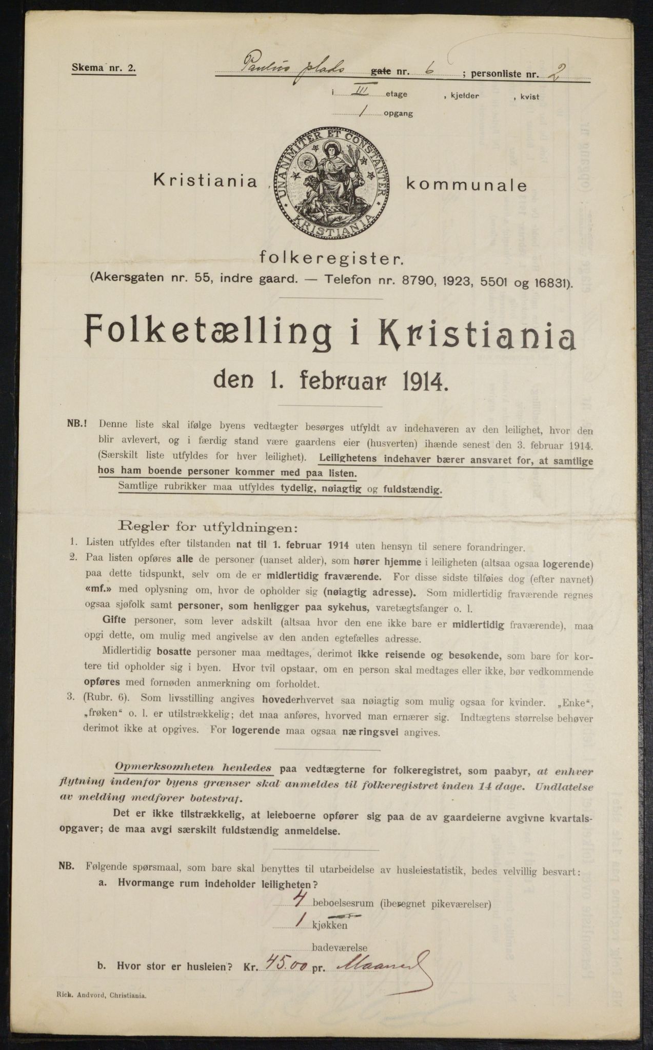 OBA, Municipal Census 1914 for Kristiania, 1914, p. 78794