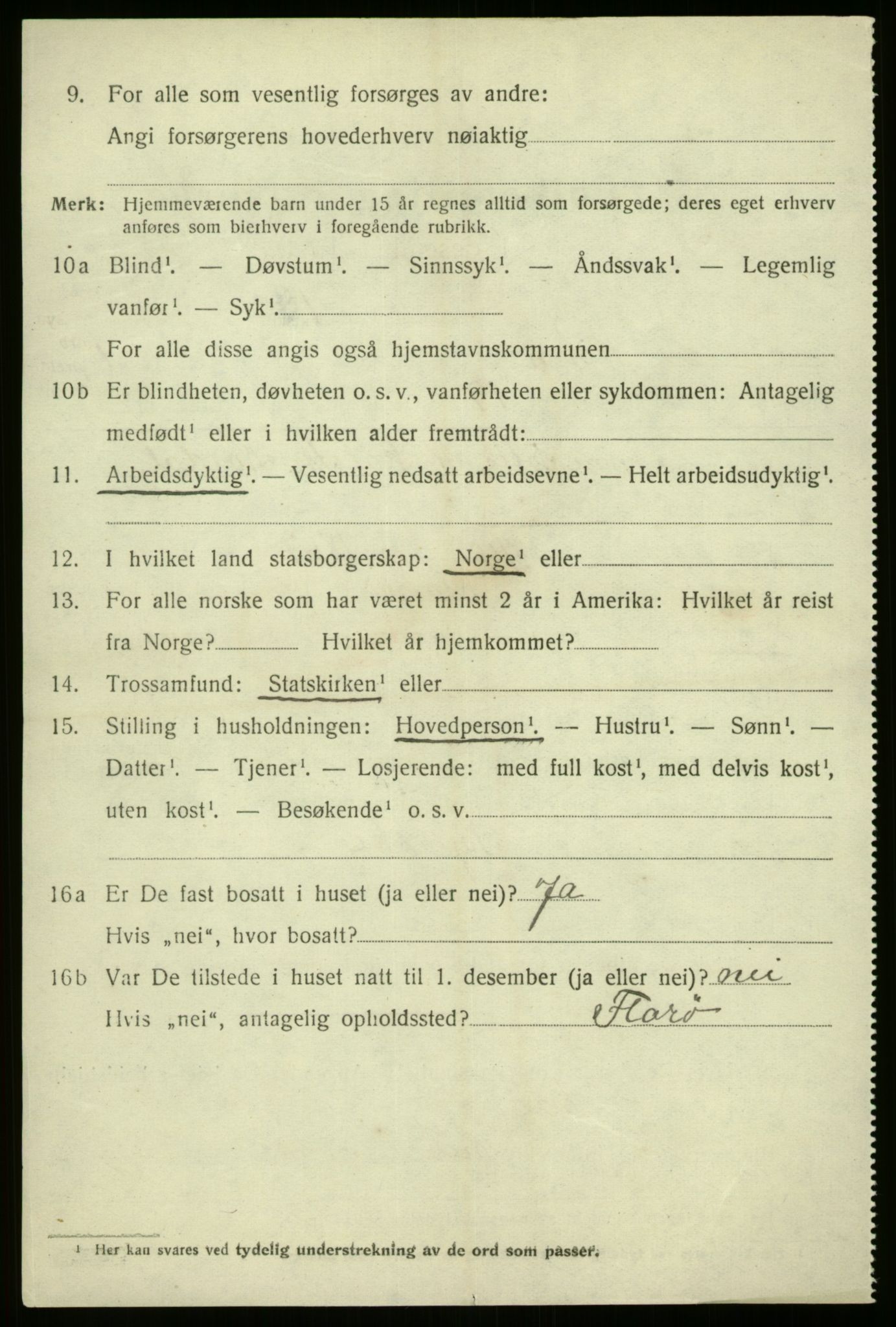 SAB, 1920 census for Kinn, 1920, p. 9144