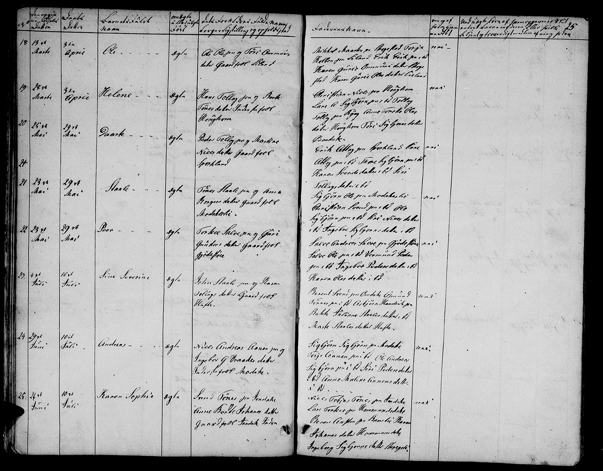 Bakke sokneprestkontor, SAK/1111-0002/F/Fb/Fba/L0001: Parish register (copy) no. B 1, 1849-1879, p. 25