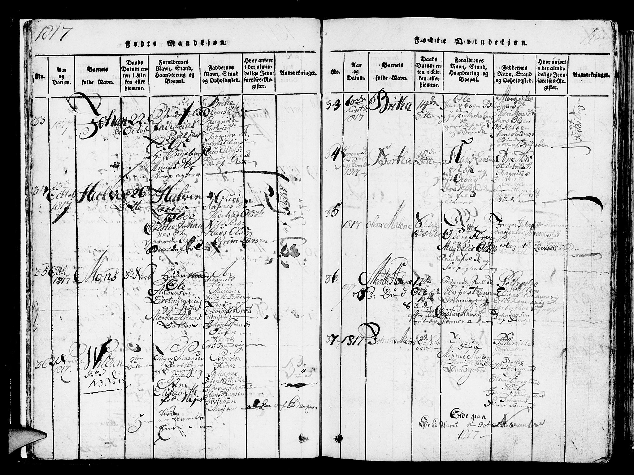 Askøy Sokneprestembete, AV/SAB-A-74101/H/Ha/Hab/Haba/L0002: Parish register (copy) no. A 2, 1815-1846, p. 16