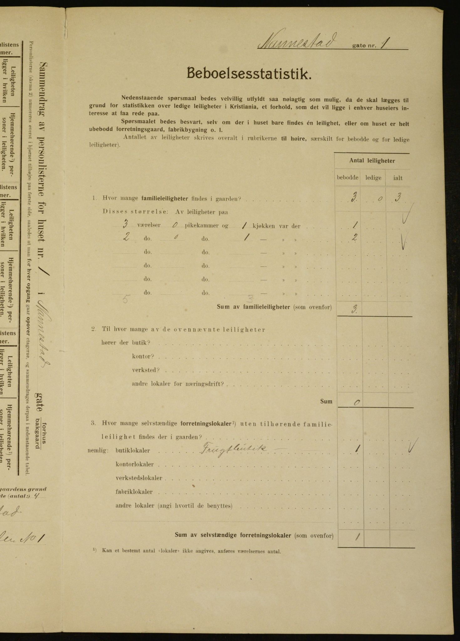 OBA, Municipal Census 1910 for Kristiania, 1910, p. 66701