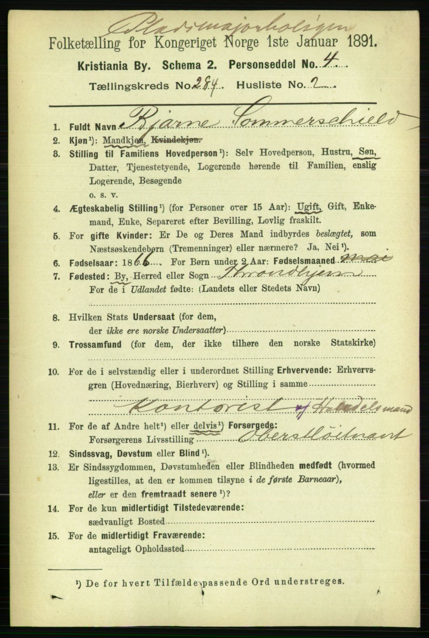 RA, 1891 census for 0301 Kristiania, 1891, p. 173530