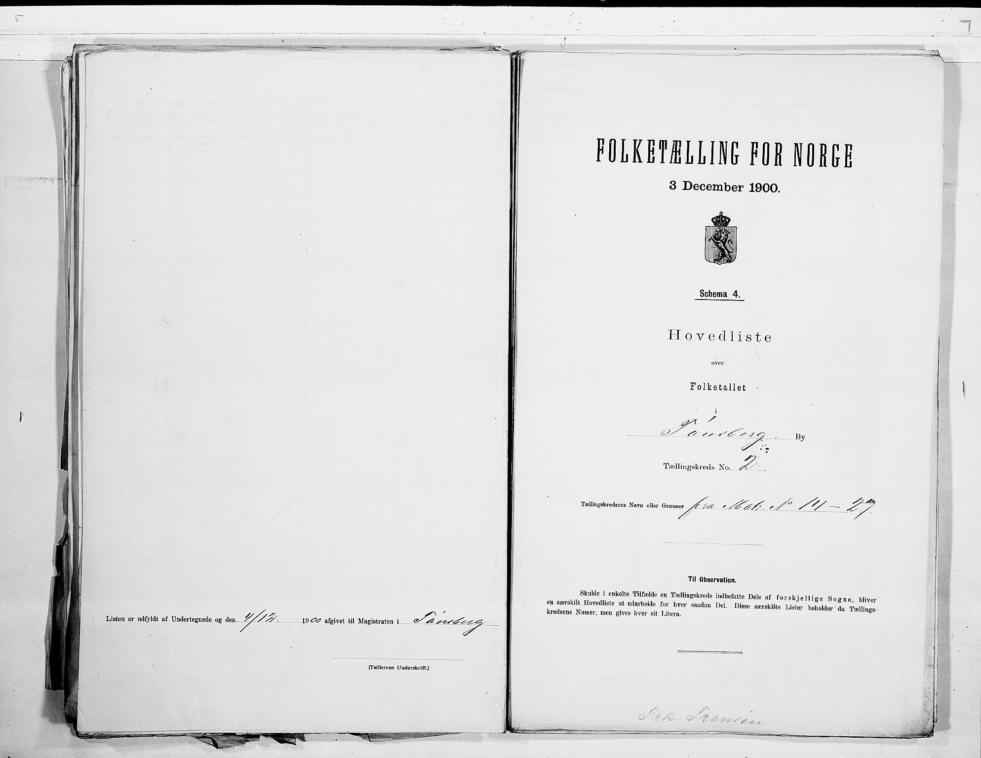 RA, 1900 census for Tønsberg, 1900, p. 6