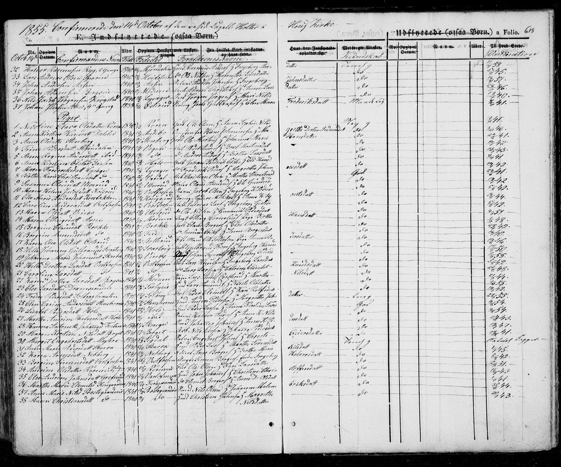 Eiker kirkebøker, AV/SAKO-A-4/G/Ga/L0002: Parish register (copy) no. I 2, 1832-1856, p. 618