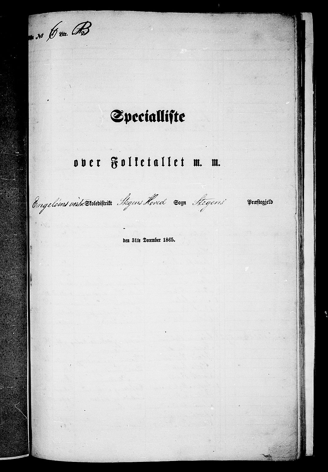 RA, 1865 census for Steigen, 1865, p. 101