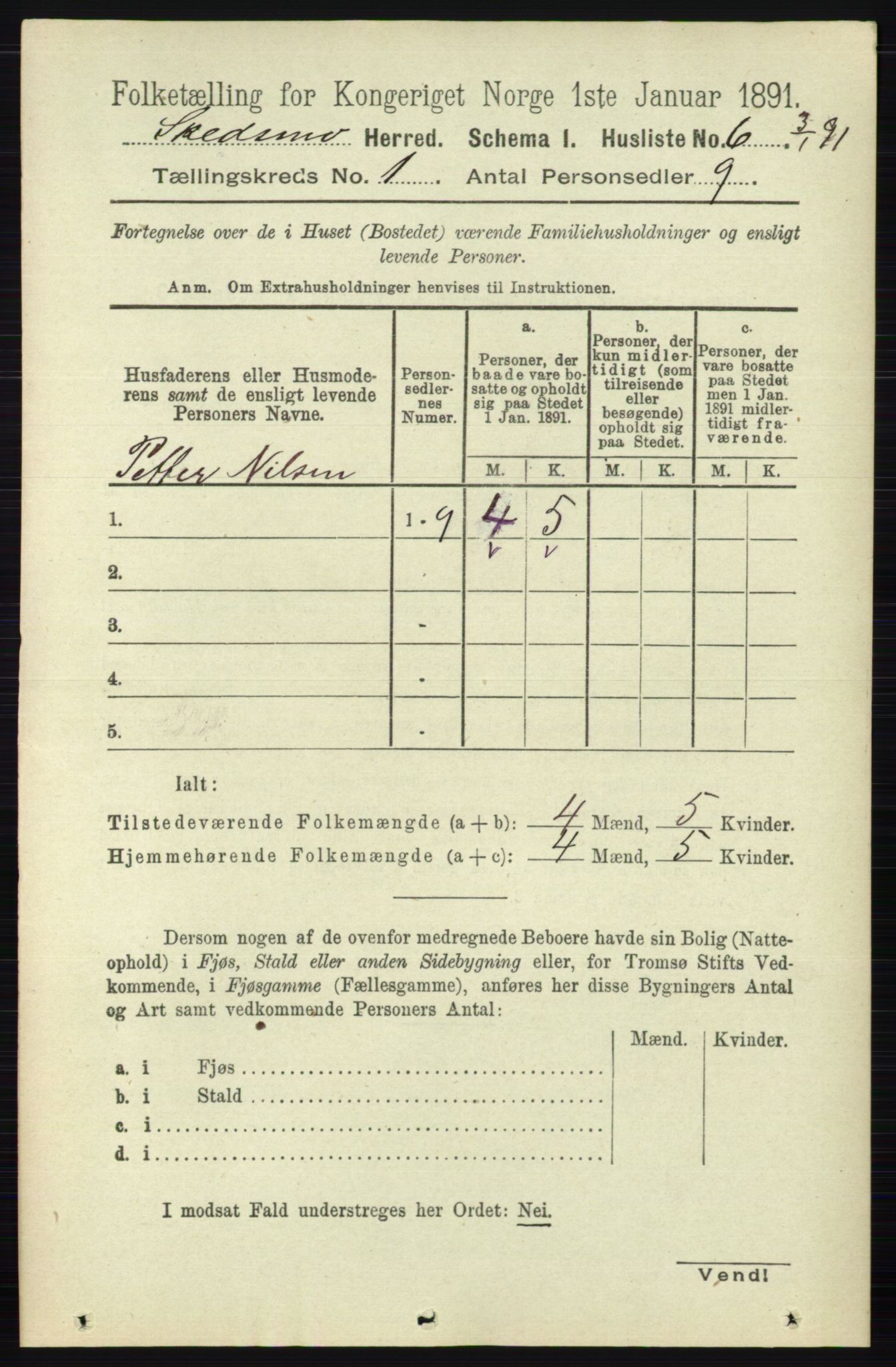 RA, 1891 census for 0231 Skedsmo, 1891, p. 35