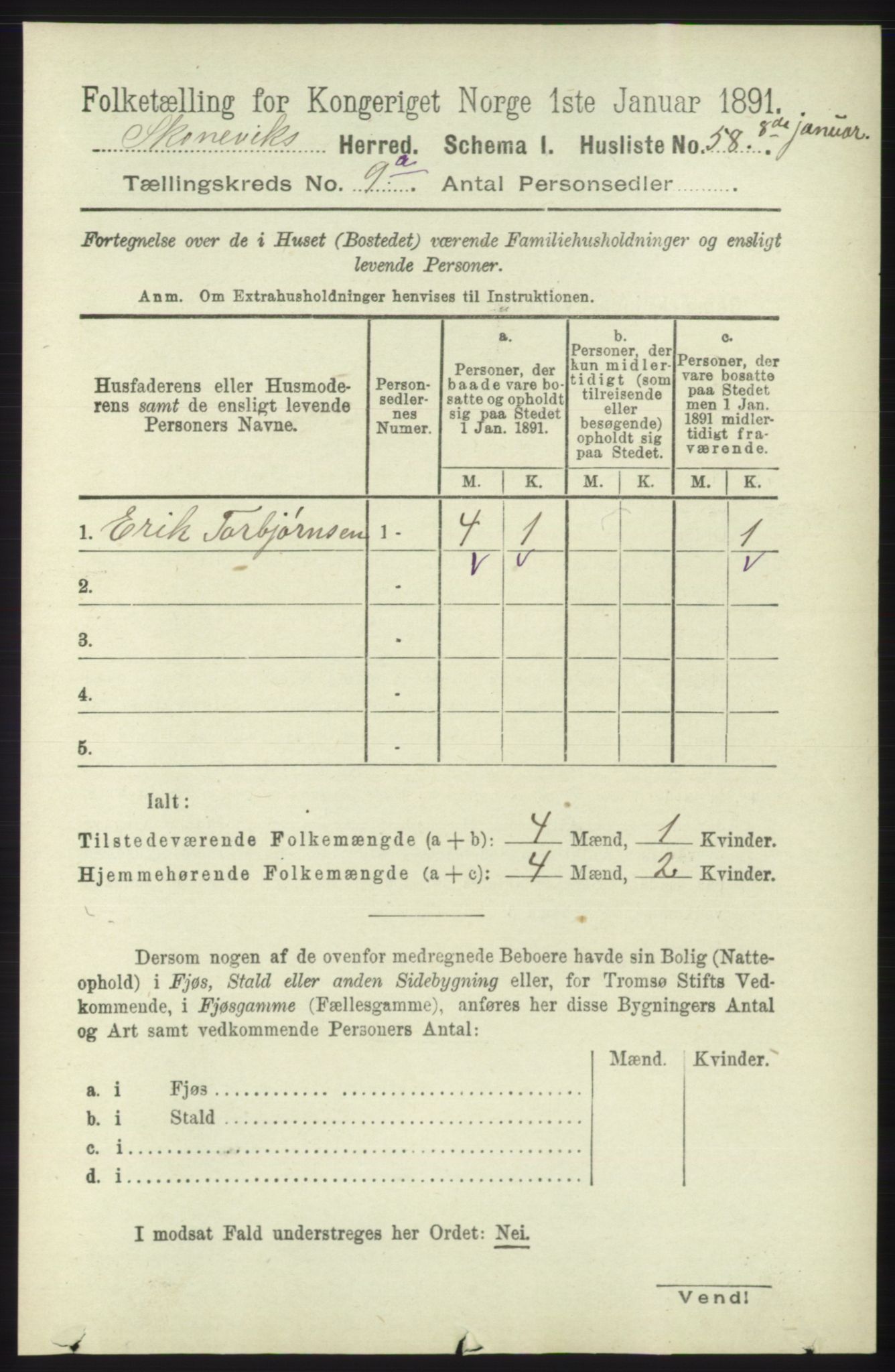 RA, 1891 census for 1212 Skånevik, 1891, p. 2547